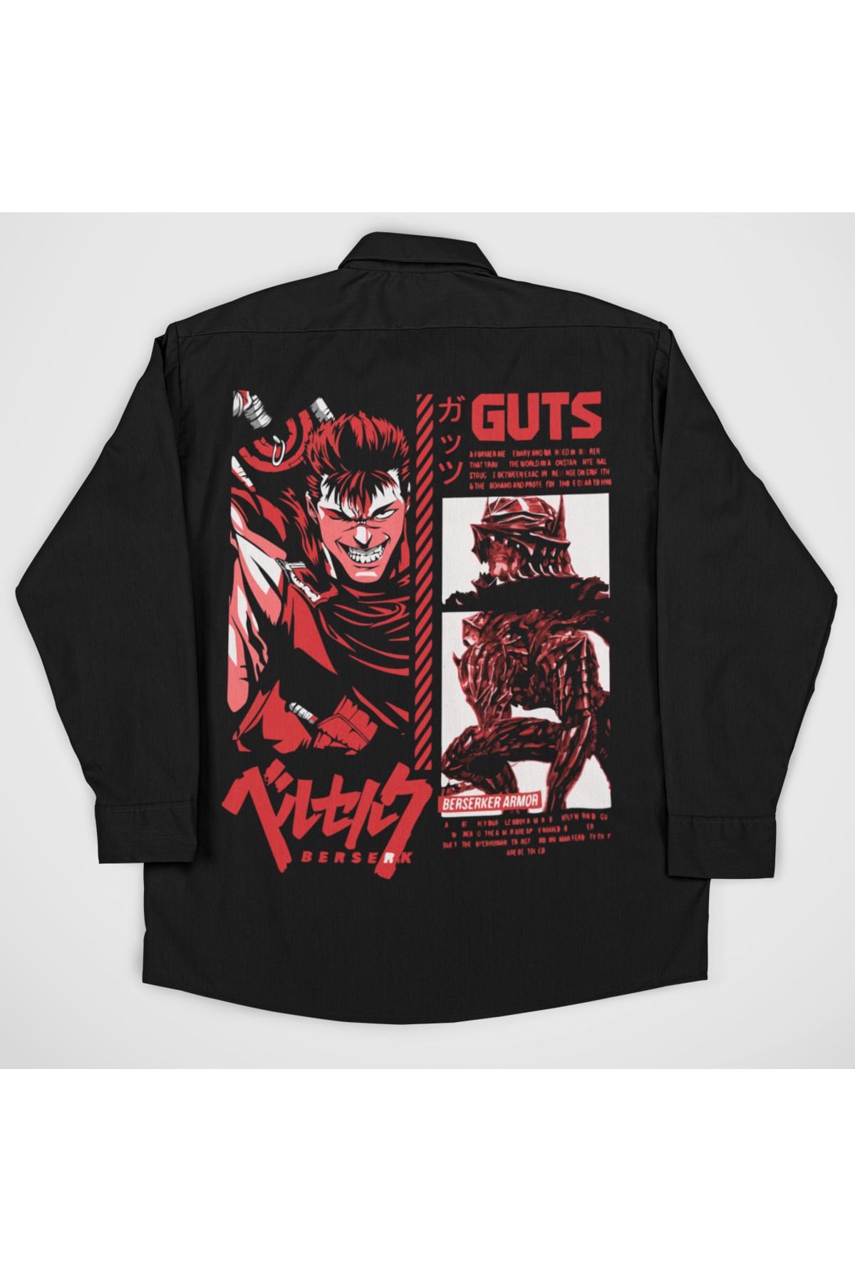 SEVBANO Berserk Guts Baskılı Unisex Anime Cepli Gömlek