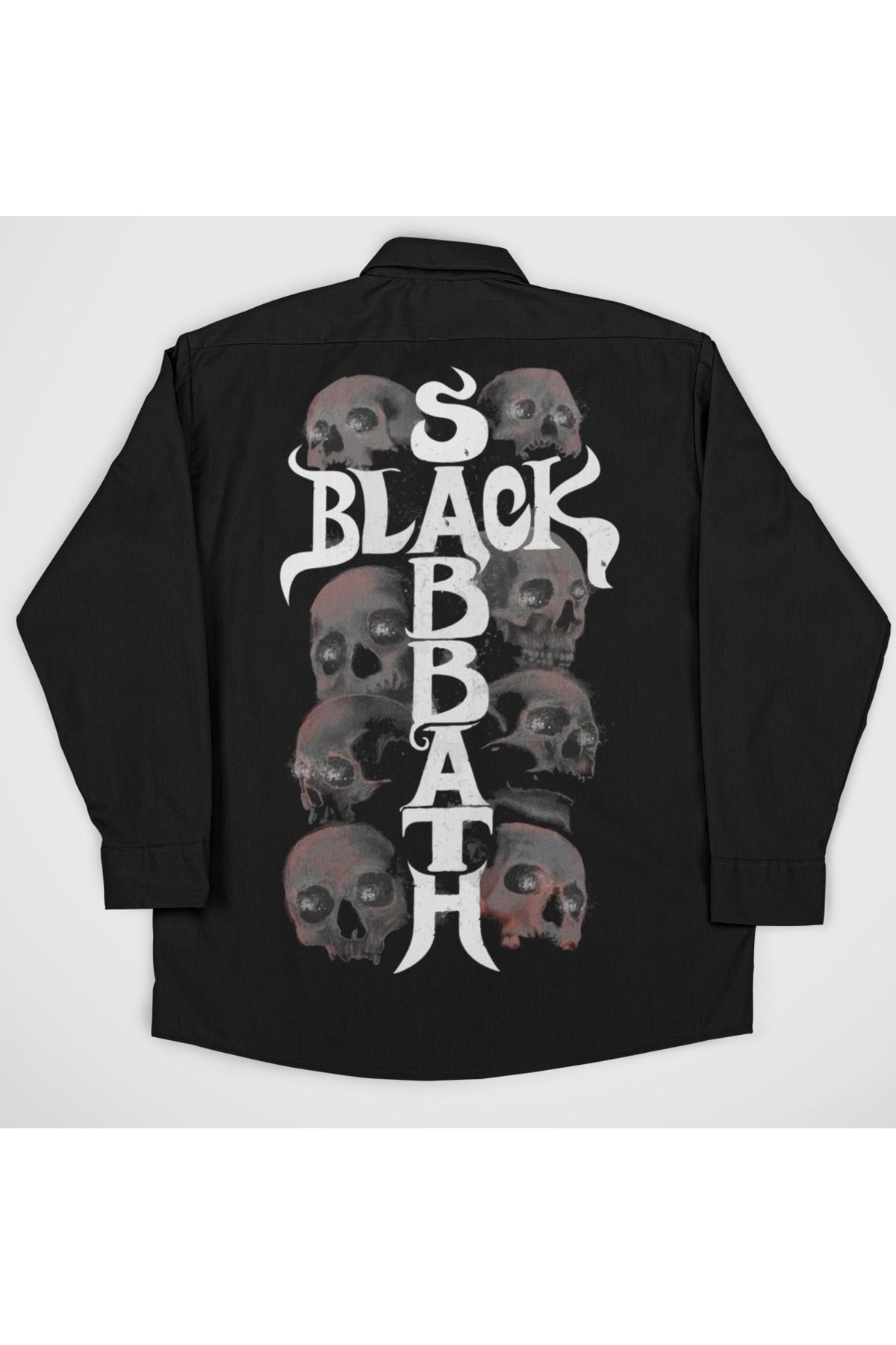 SEVBANO Black Sabbath Müzik Grubu Baskılı Unisex Rock Metal Cepli Gömlek