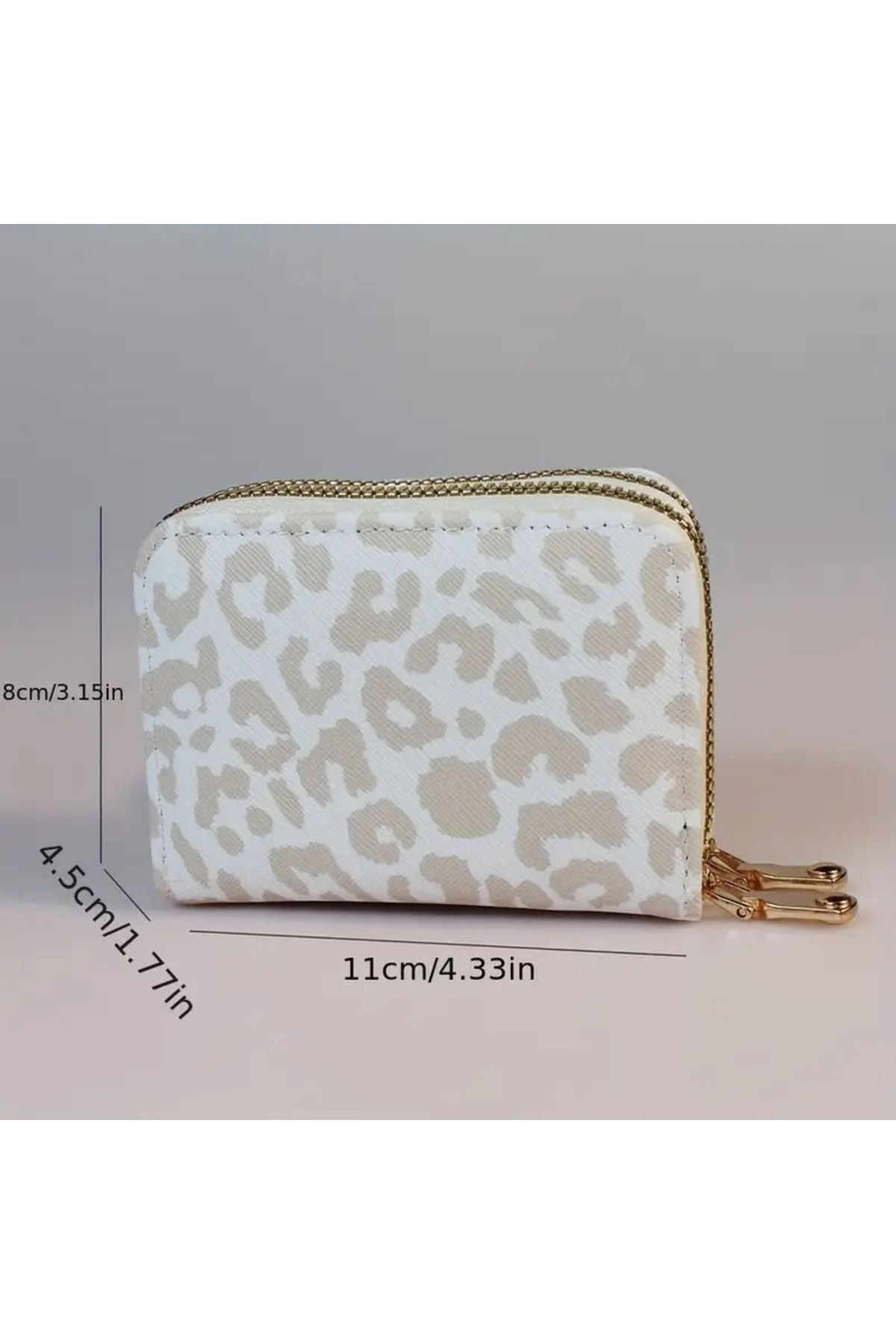 GlassySKY-Stylish Leopard Pattern Double-Layer Card Slot, Thin, Lightweight and Simple Style, Zipper Closure Wallet 4
