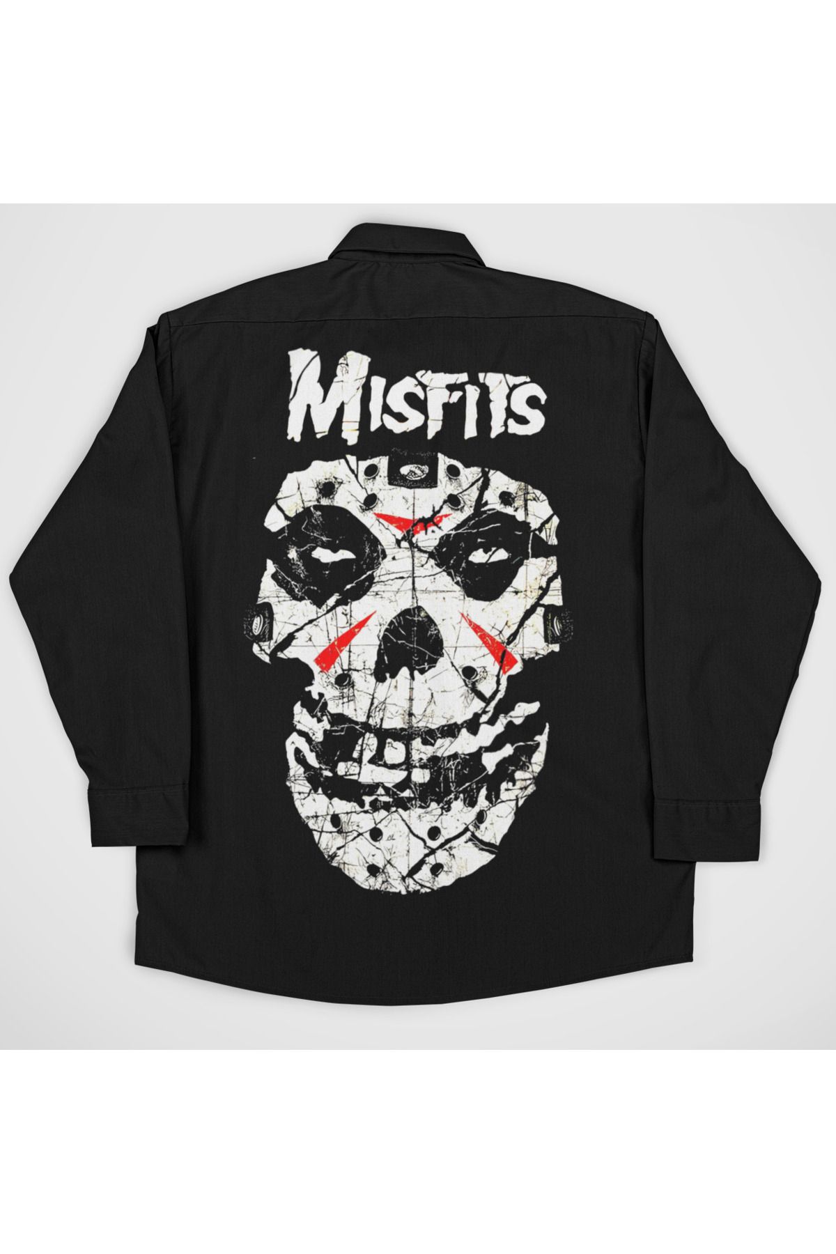 SEVBANO Misfits Müzik Grubu Baskılı Unisex Rock Metal Cepli Gömlek