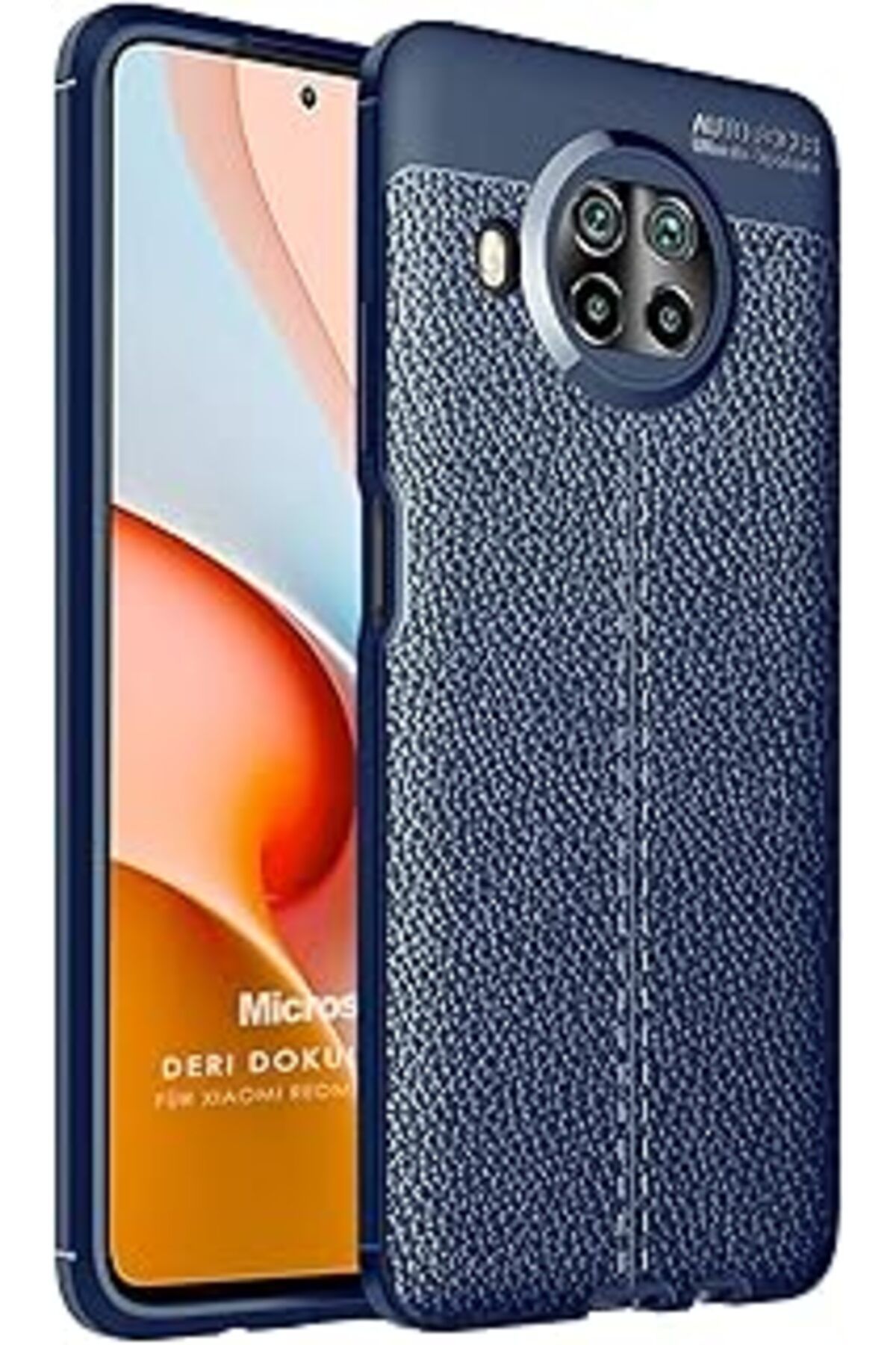 nerede bulurum Mi Redmi Note 9 Pro 5G Için Kılıf Deri Dokulu Silikon Lacivert [Redmi Note 9 Pro 5G