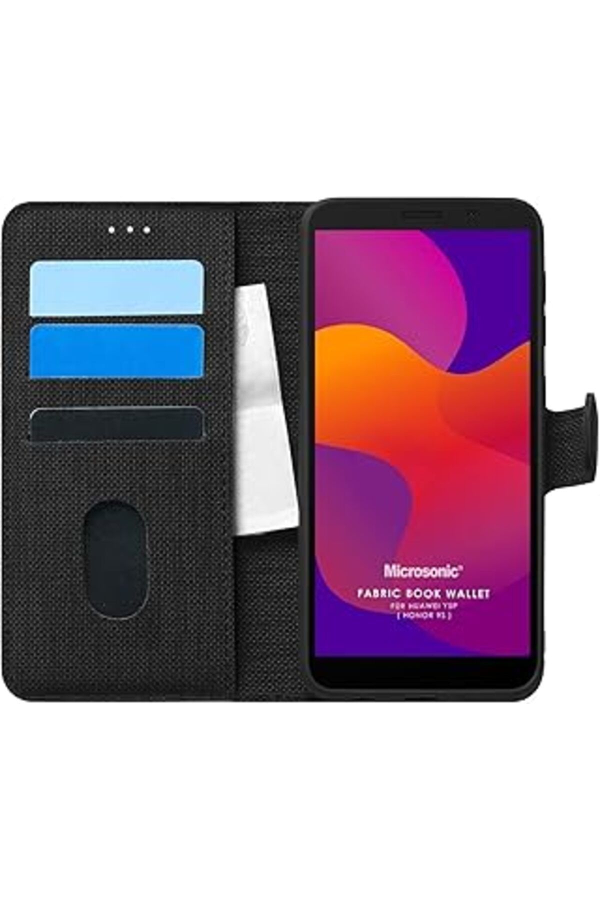 EDALKILIÇ Huawei Y5P Için Kılıf Fabric Book Wallet Siyah [Y5P Ile Uyumlu Kılıf - Siyah]