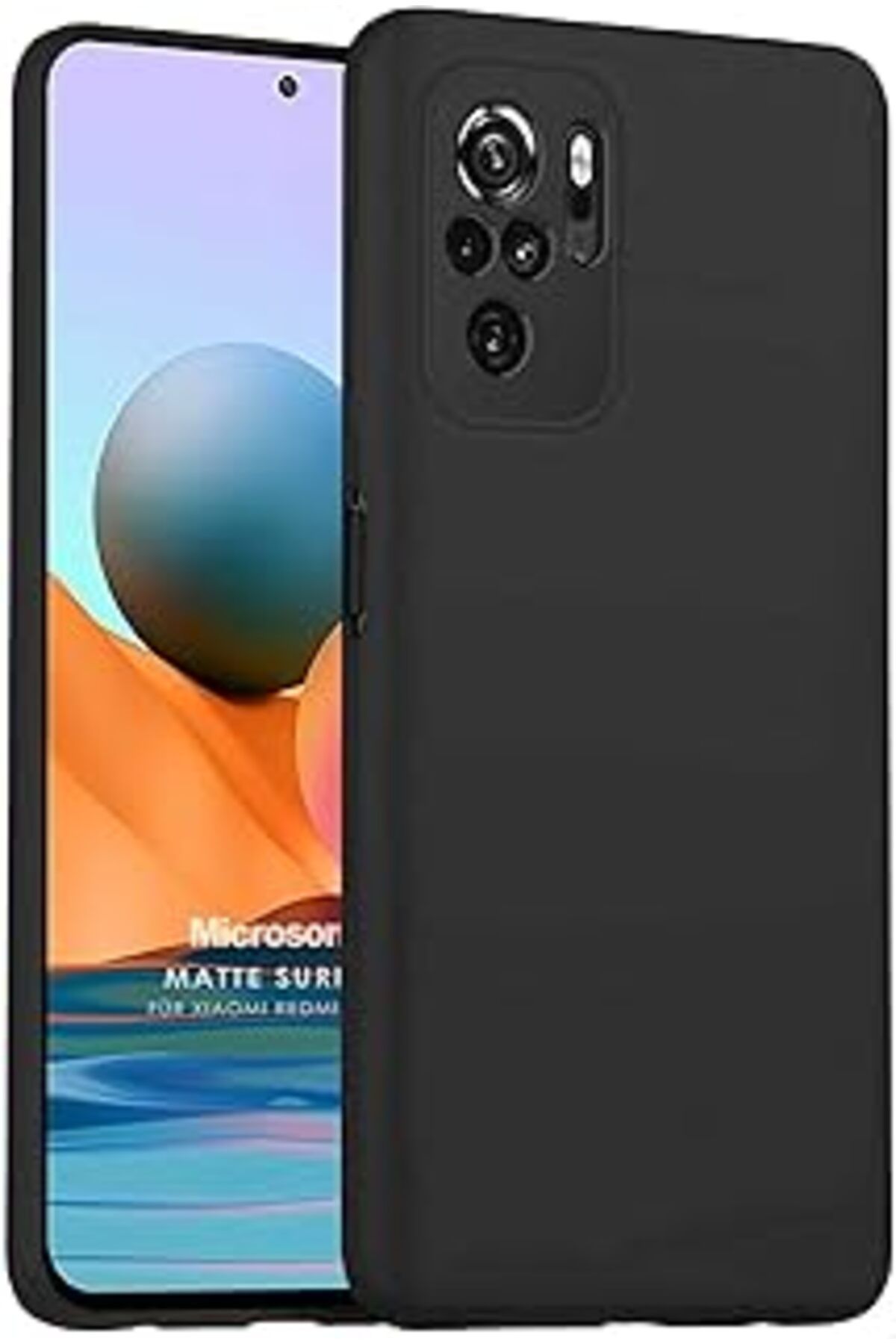 MAGNESİA Matte Silicone Redmi Note 10S Için Kılıf Siyah [Redmi Note 10S Ile Uyumlu Kılıf -