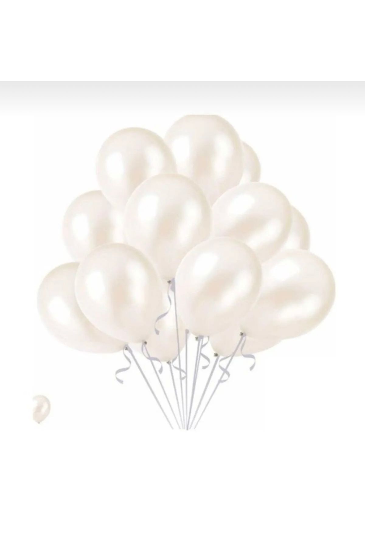 shop Metalik Beyaz Balon 10’Lu 12inc (30cm)