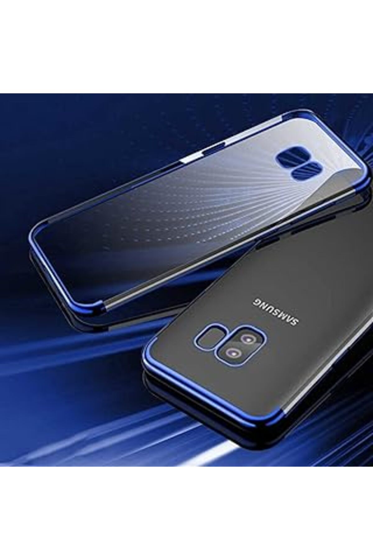 feifei Galaxy S9 Ile Uyumlu Dört Köşeli Lazer Mavi Cep Telefonu Kılıfı