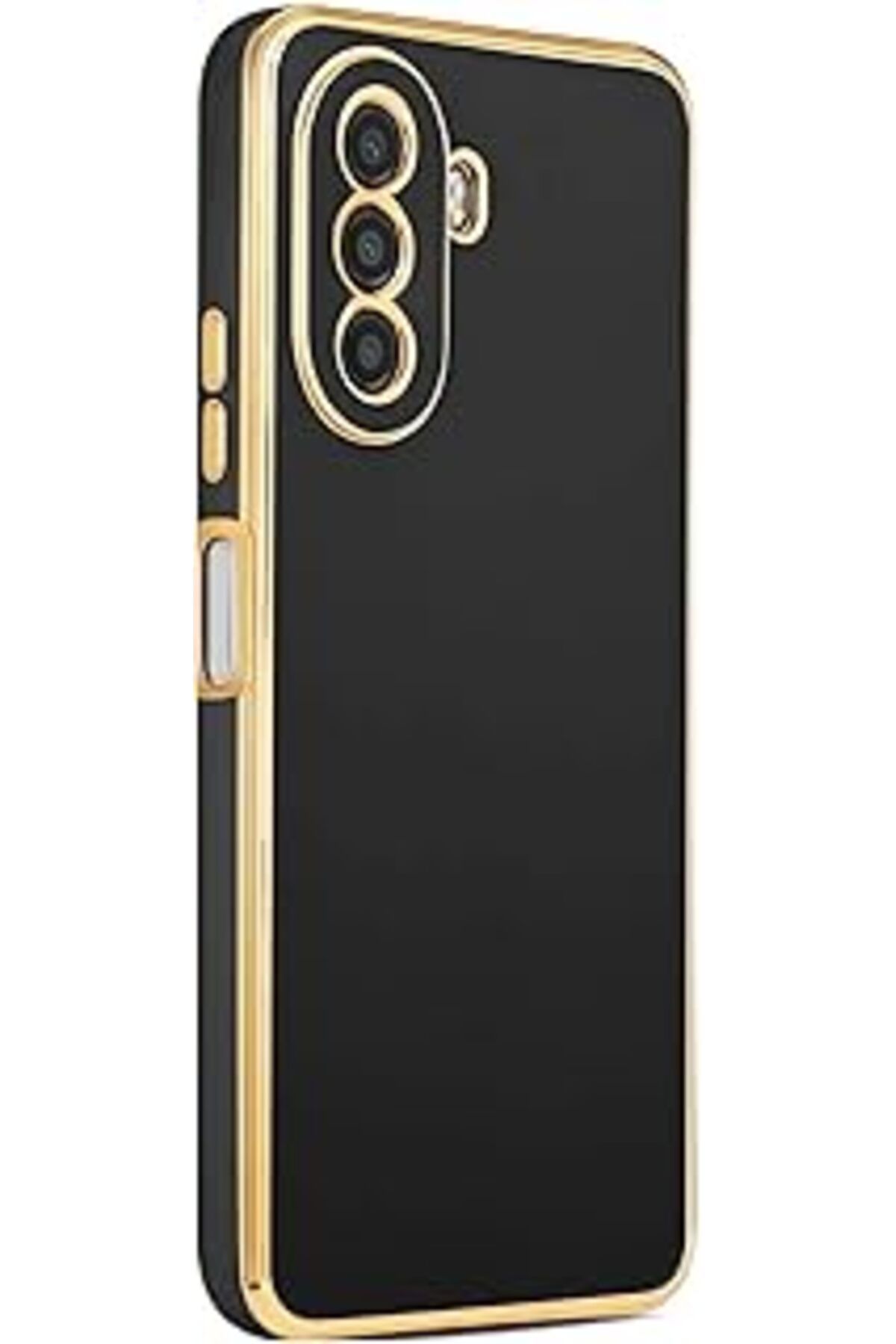 NZM TİCARET Huawei Nova Y70 Için Kılıf Olive Plated Siyah [Nova Y70 Ile Uyumlu Kılıf - Siyah]