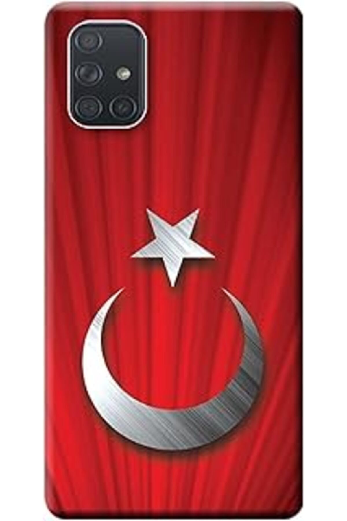 MAGNESİA Galaxy A71 Kılıf (Sm-A715F) Baskılı Silikon Türk Bayrağı Tasarım Stk:384