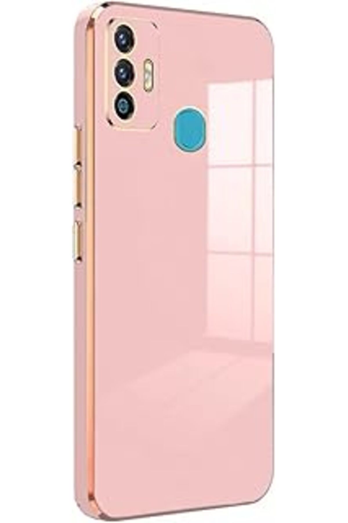 NZM TİCARET Tecno Spark 7 Için Kılıf Olive Plated Pembe [Spark 7 Ile Uyumlu Kılıf - Pembe]