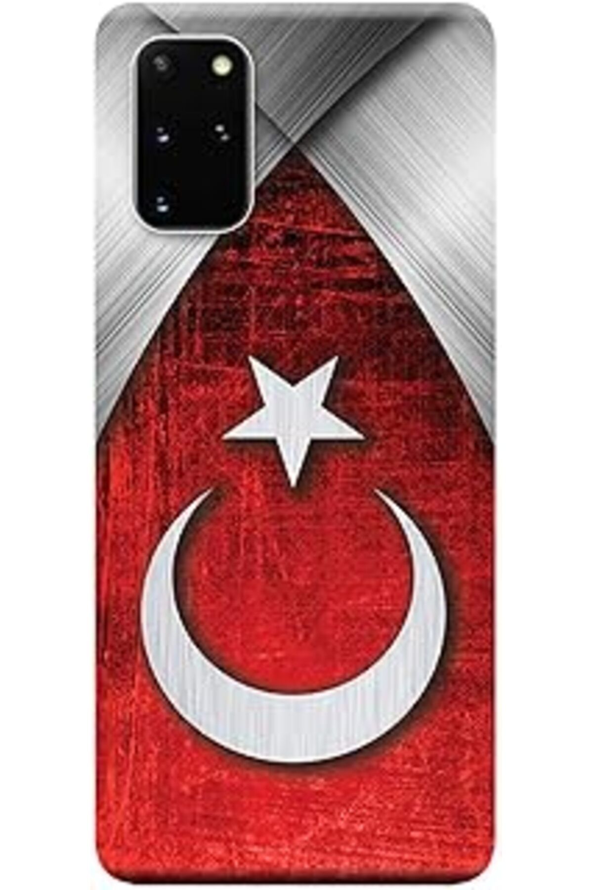 ALKAP Galaxy S20 Plus Kılıf (Sm-G985F) Baskılı Silikon Türk Bayrağı Tasarım Stk:378