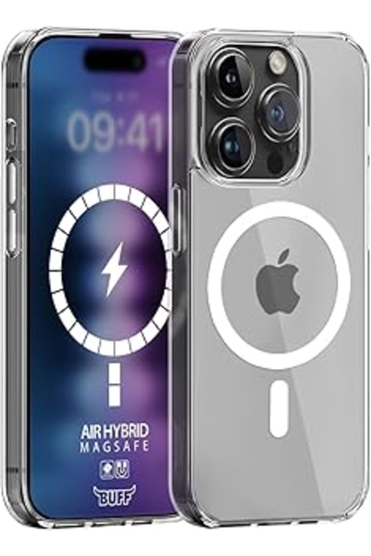 NZM TİCARET Buff Iphone 15 Pro Max (6.7") Magsafe Uyumlu Air Hybrid Darbe Emici Tpu + Pc Şeffaf Kılıf