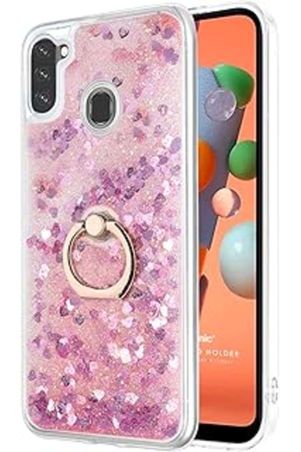 EDALKILIÇ Galaxy A11 Için Kılıf Glitter Liquid Pembe [Galaxy A11 Ile Uyumlu Kılıf -