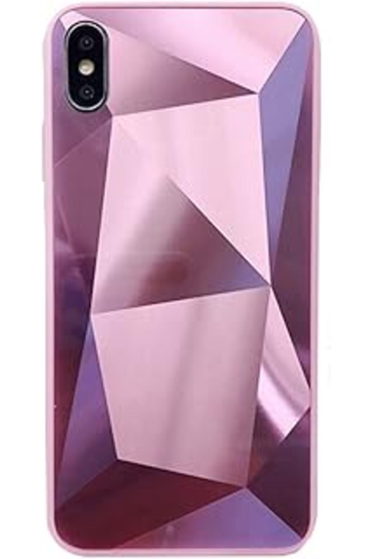 NZM TİCARET Galaxy A01 Kılıf Elmas Kesim Mirror Pembe