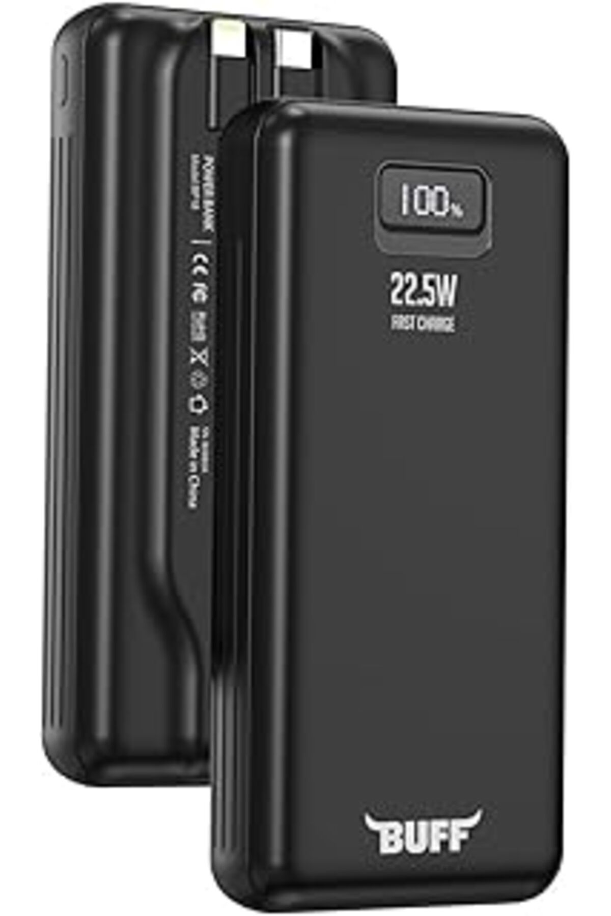 ShopZum Buff Labs Bp18 22.5W 20.000Mah Lcd Ekran Dahili Kablolu Taşınabilir Powerbank (Siyah)