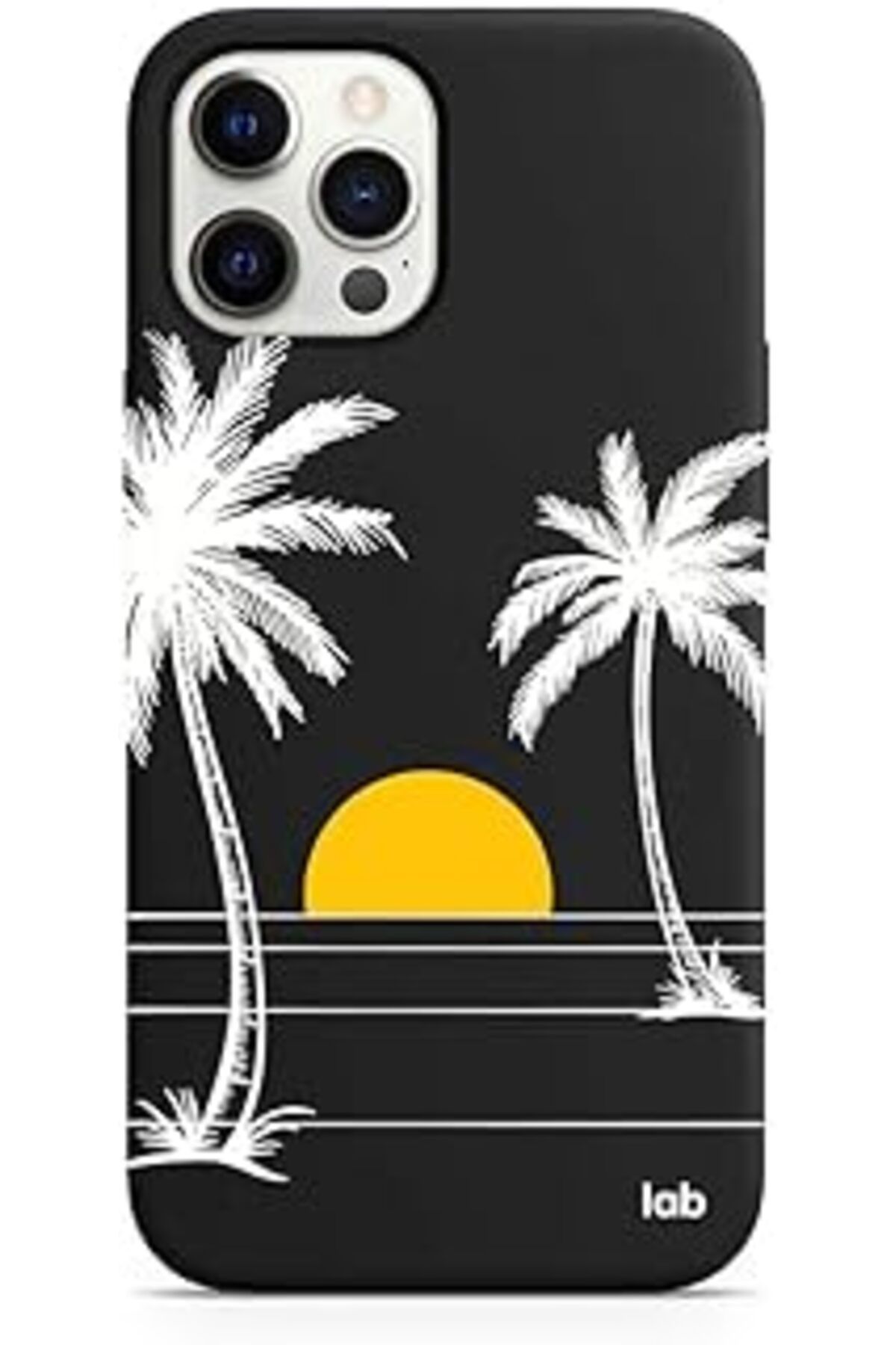 feifei Caseslab Iphone 12 Pro Max Siyah Silikon Telefon Kılıfı - Tropical Sunrise