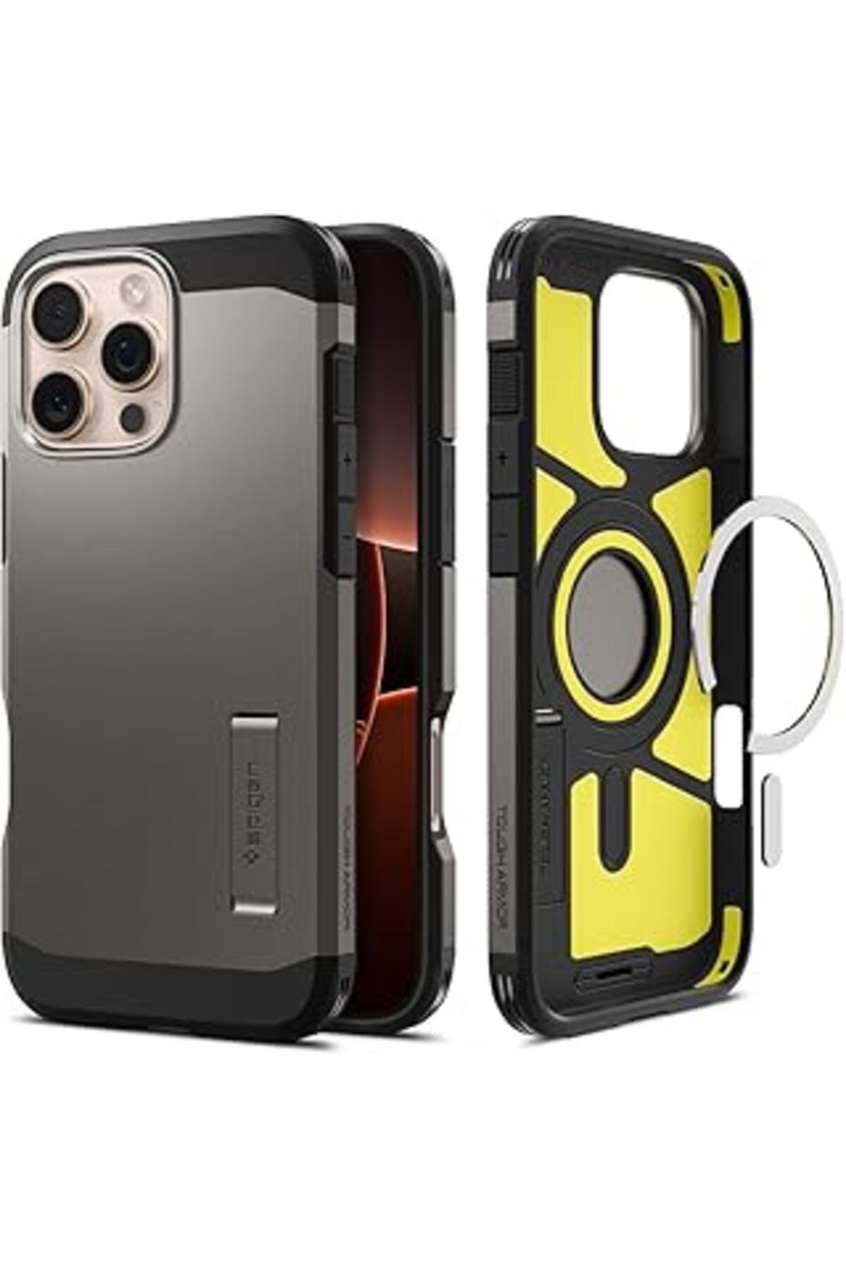 NZM TİCARET Spigen Iphone 16 Pro Kılıf Tough Armor Ai Magfit Magsafe Özellikli Gunmetal - Acs08145