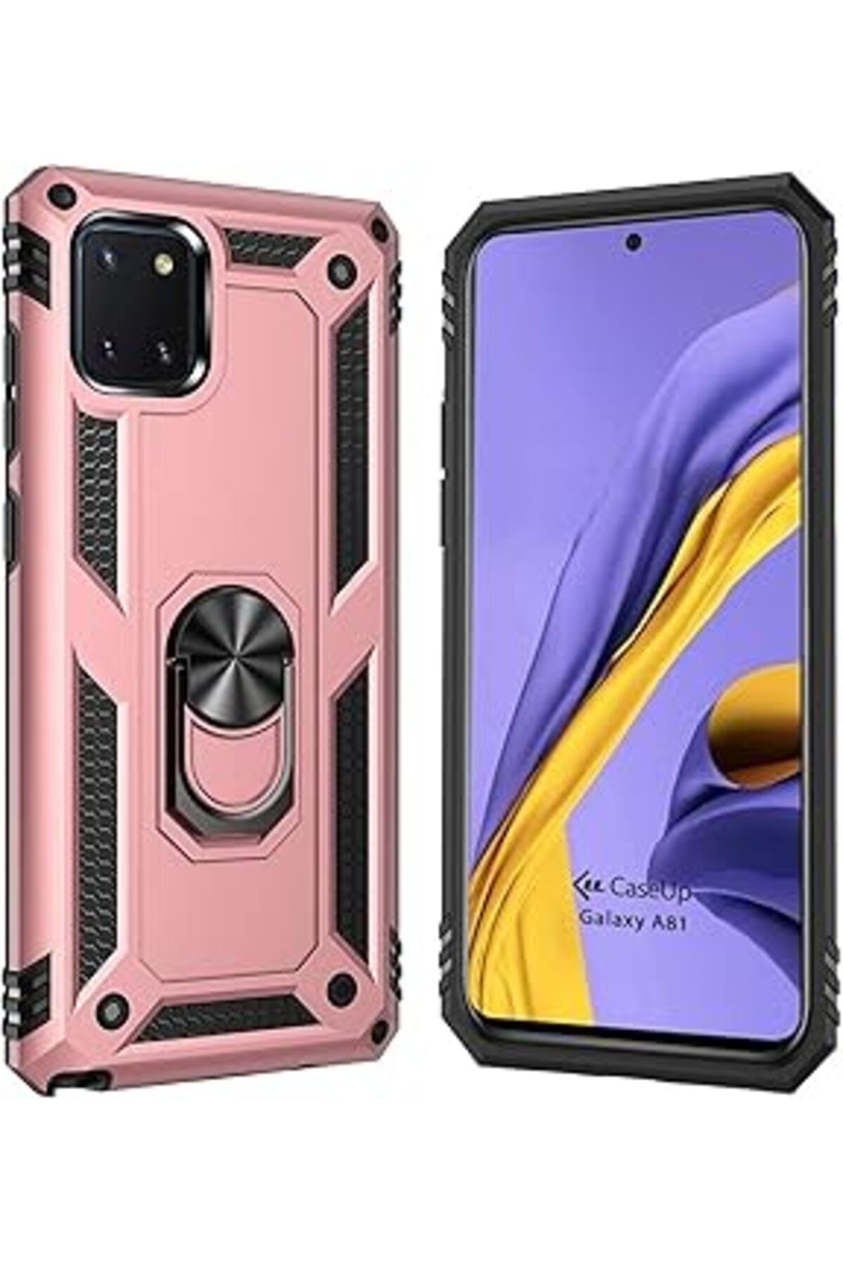 NZM TİCARET Caseup Galaxy A81, Caseup Magnetic Ring Uyumlu Kılıf Rose