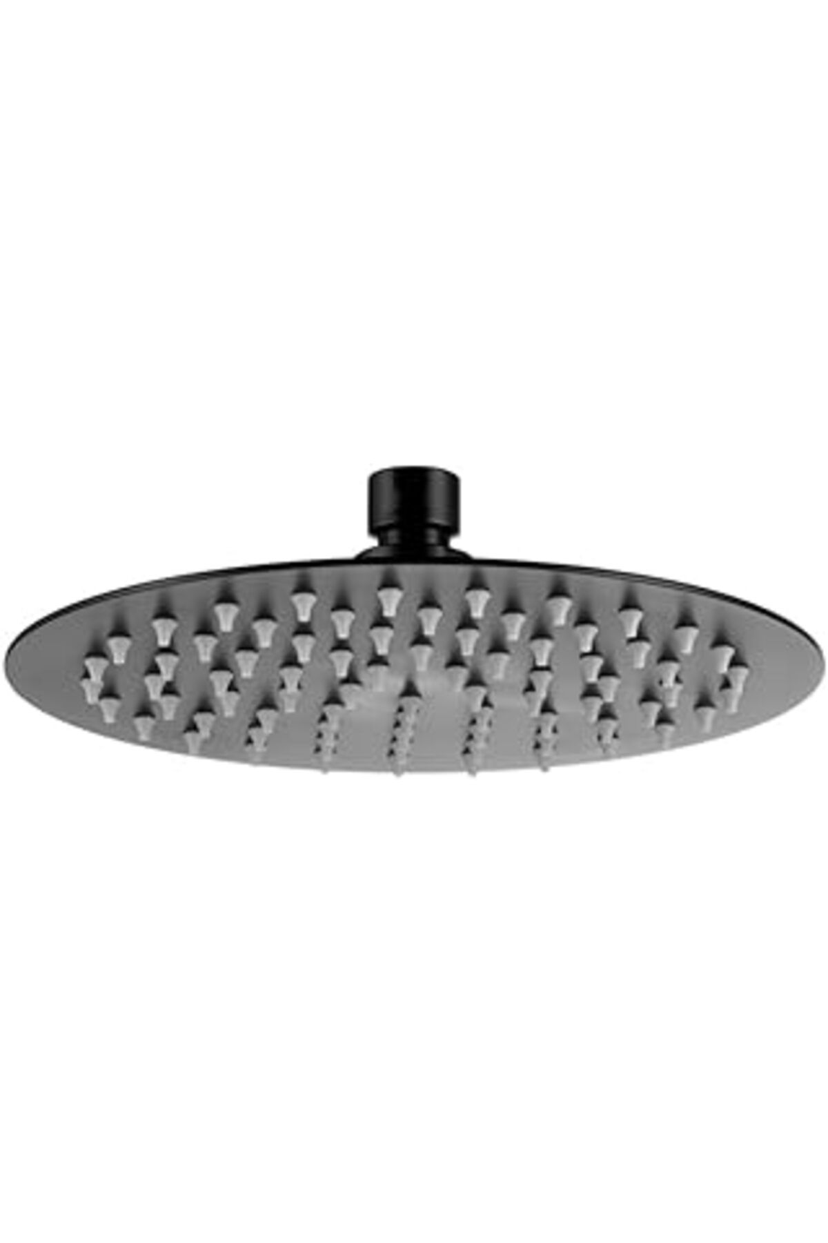 ShopZum Fause Tepe Duş Başlığı Oval Slim 304 Metal Ø20 Cm Ktd105 (Mat Siyah)