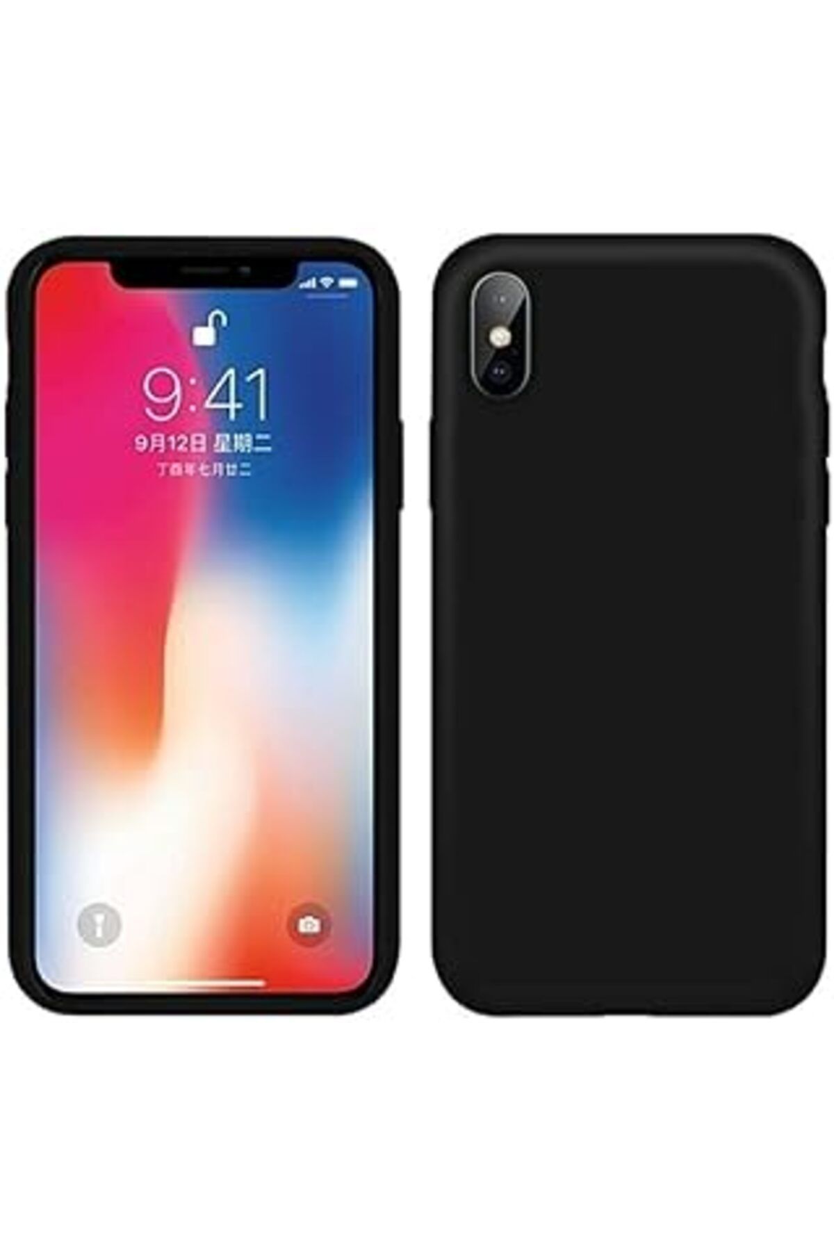 Epatim Sosyal Fayda Iphone X/Xs Içi Kadife Lansman Silikon Kılıf Şok Emici Full Kasa Koruma Sağlayan