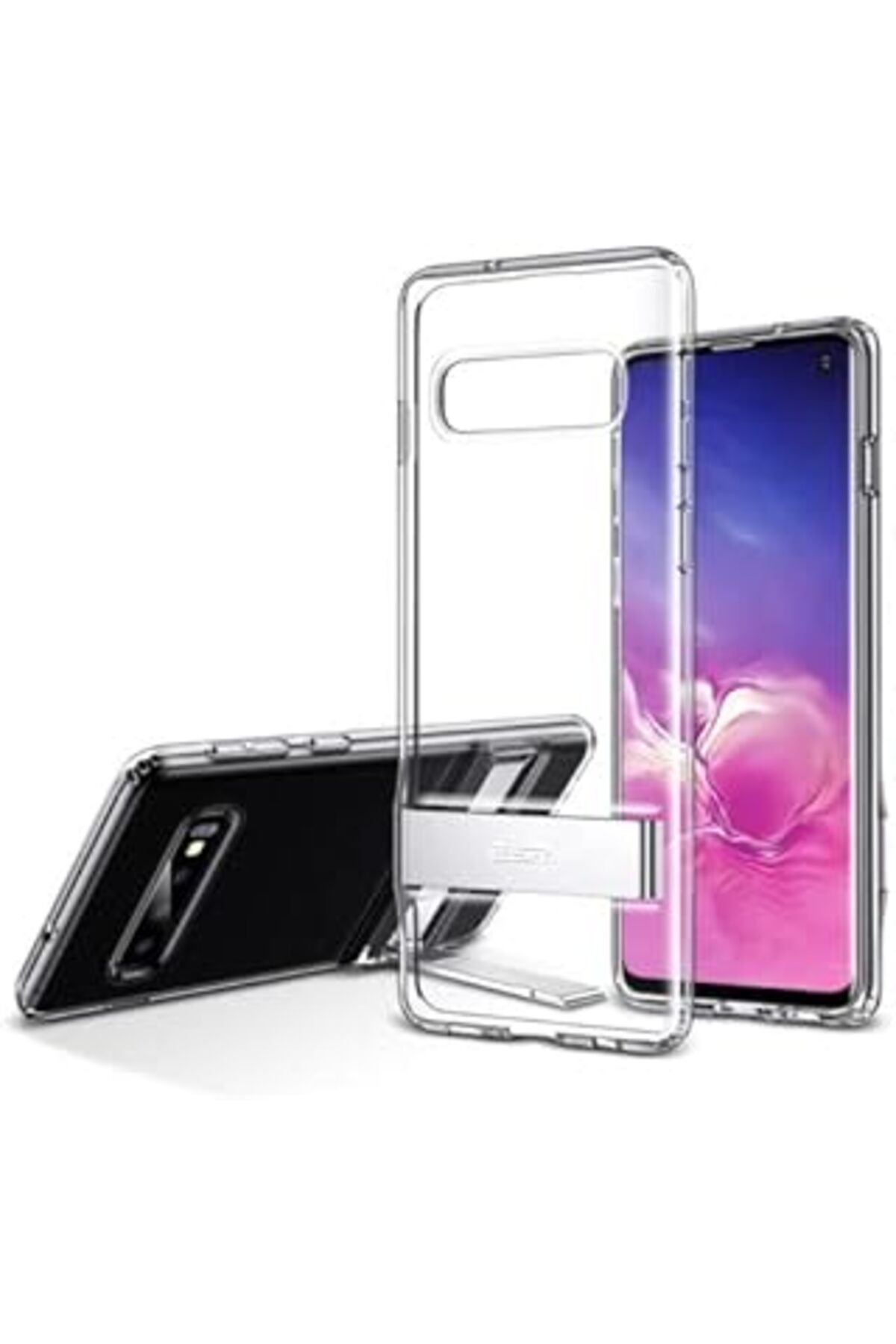 MAGNESİA S10 Kılıf, Metal Kickstand, Clear