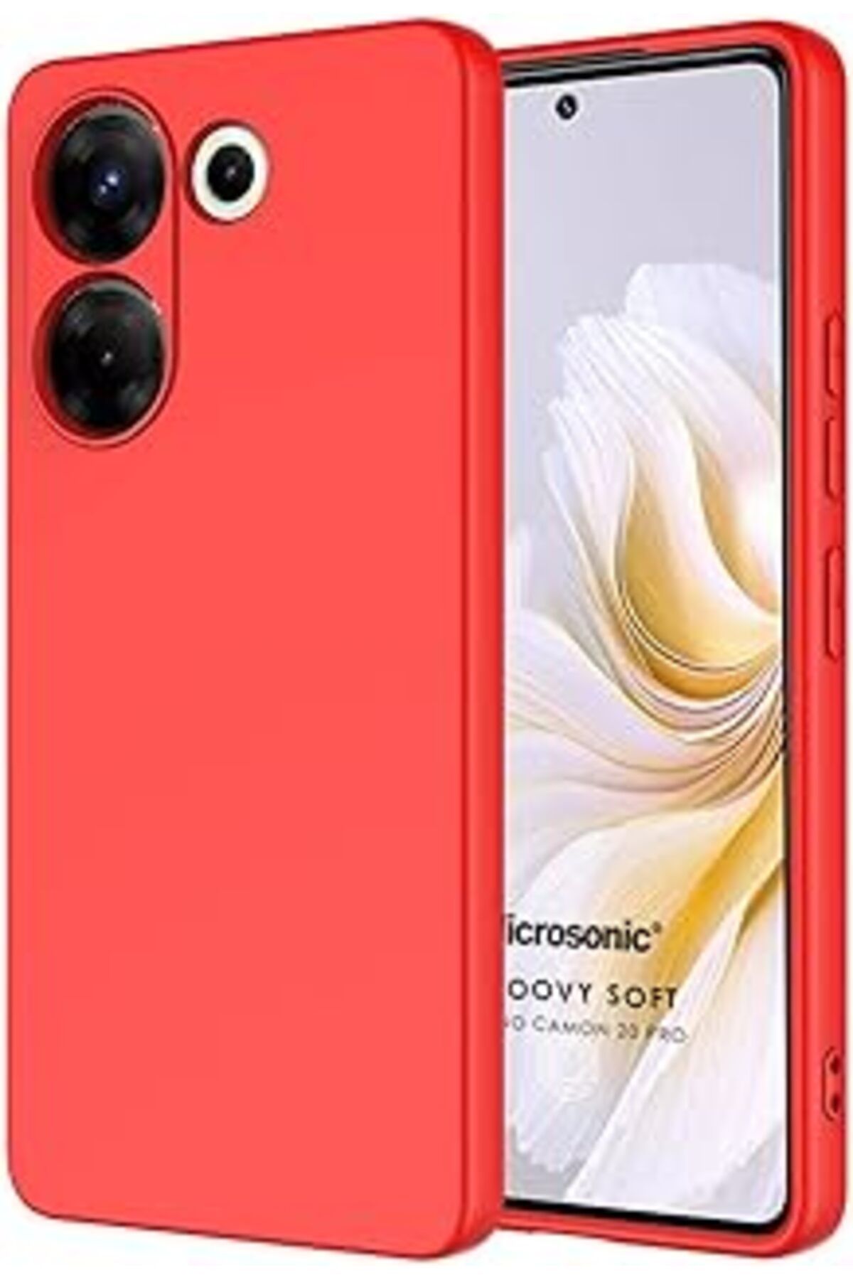 EDALKILIÇ Tecno Camon 20 Pro 5G Için Kılıf Groovy Soft Kırmızı [Camon 20 Pro 5G Ile Uyumlu Kılıf -