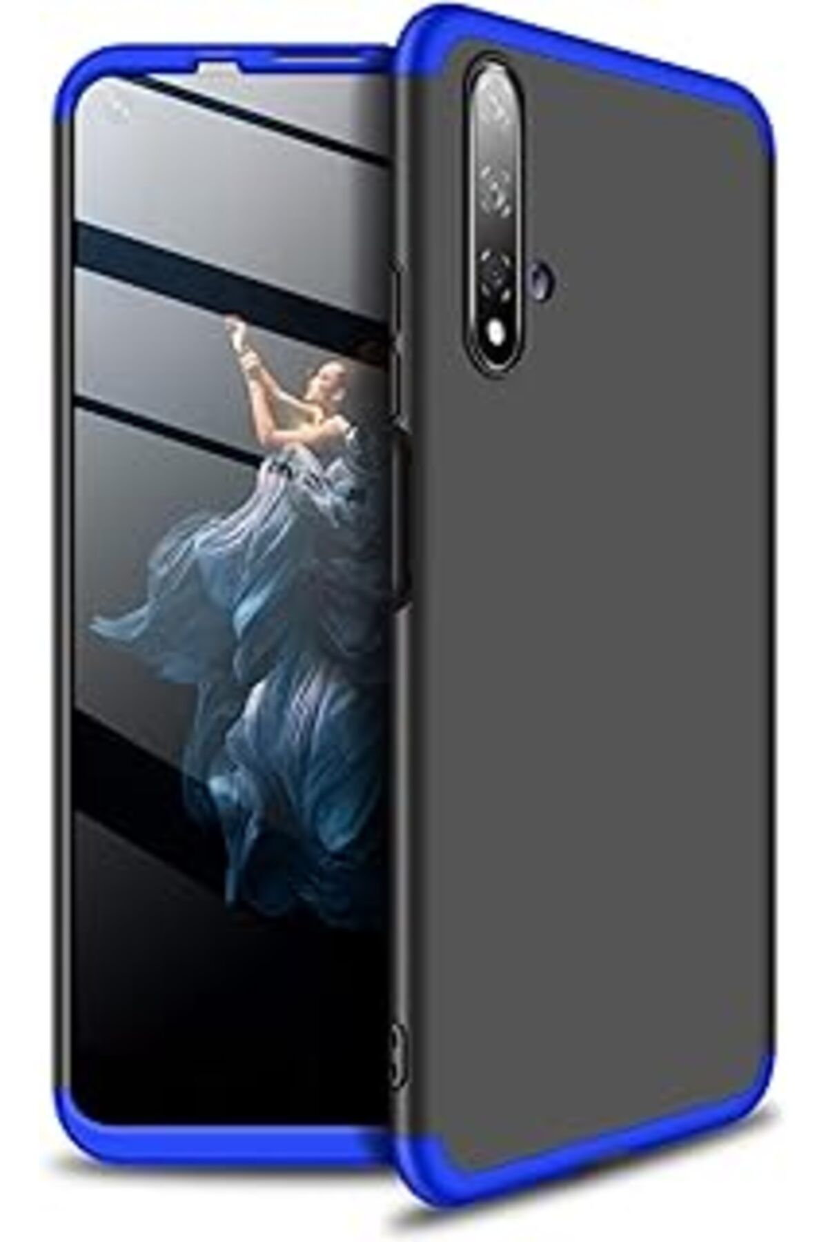 EDALKILIÇ Huawei Honor 20 Için Kılıf Double Dip 360 Protective Siyah Mavi [Honor 20 Ile Uyumlu Kıl