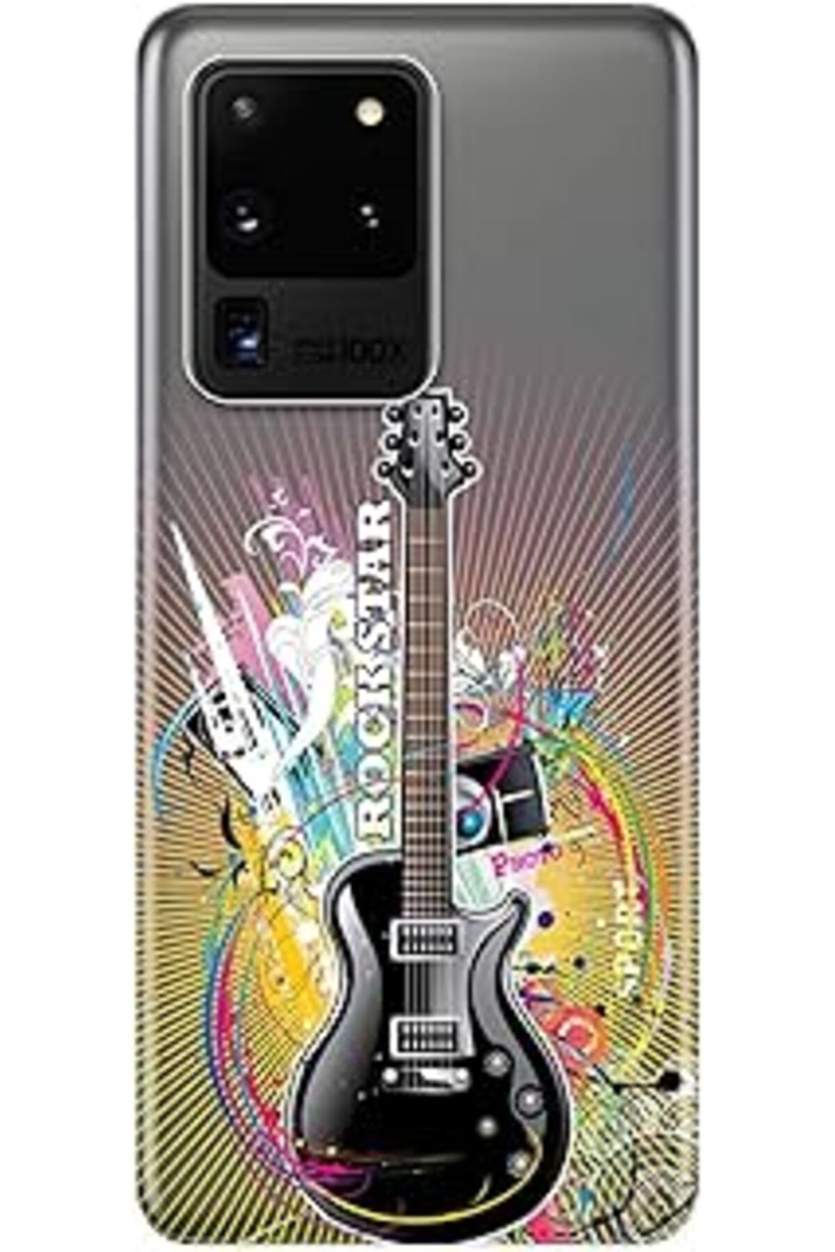 NZM TİCARET Galaxy S20 Ultra Kılıf (Sm-G988B) Baskılı Silikon Rock Star Stk:313