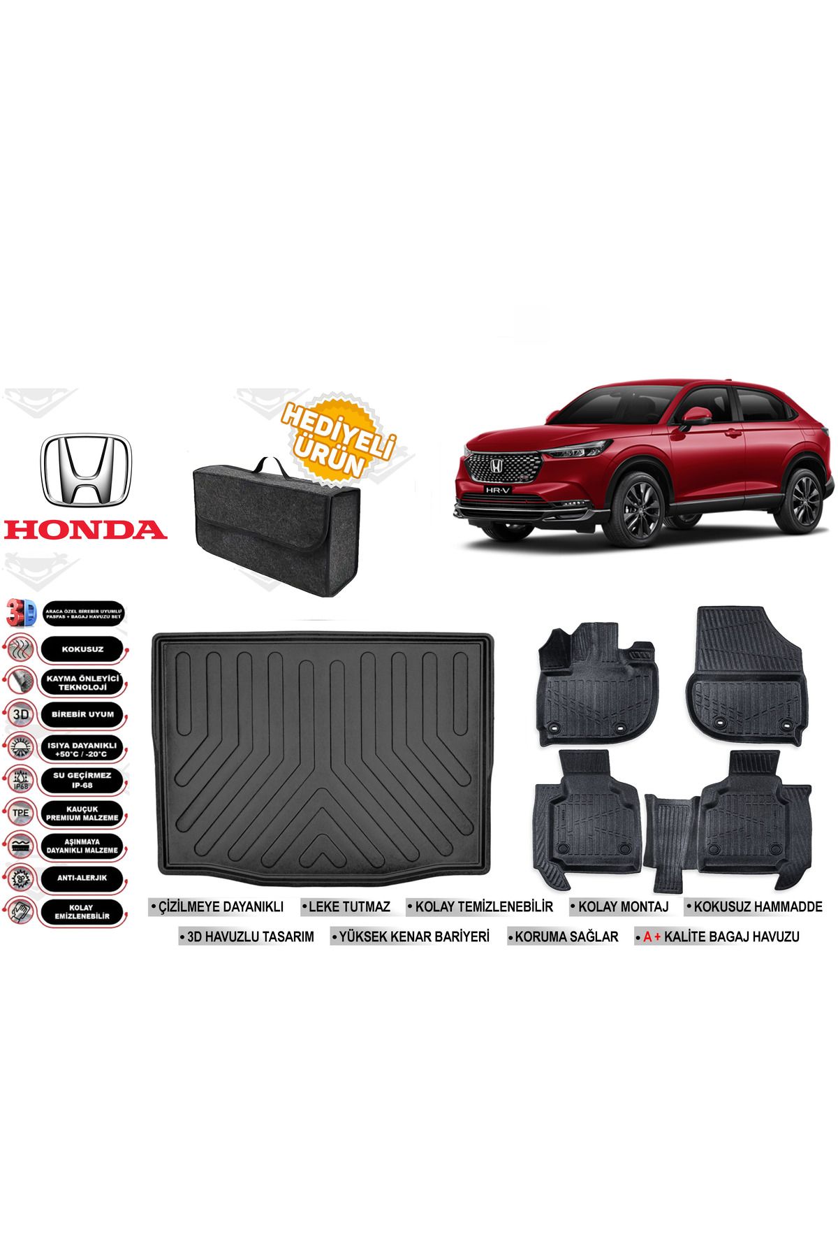 ko kaliteoto Honda Hrv 2024 Model Bagaj Havuzu+Paspas Seti Maximum Serisi Hediyeli