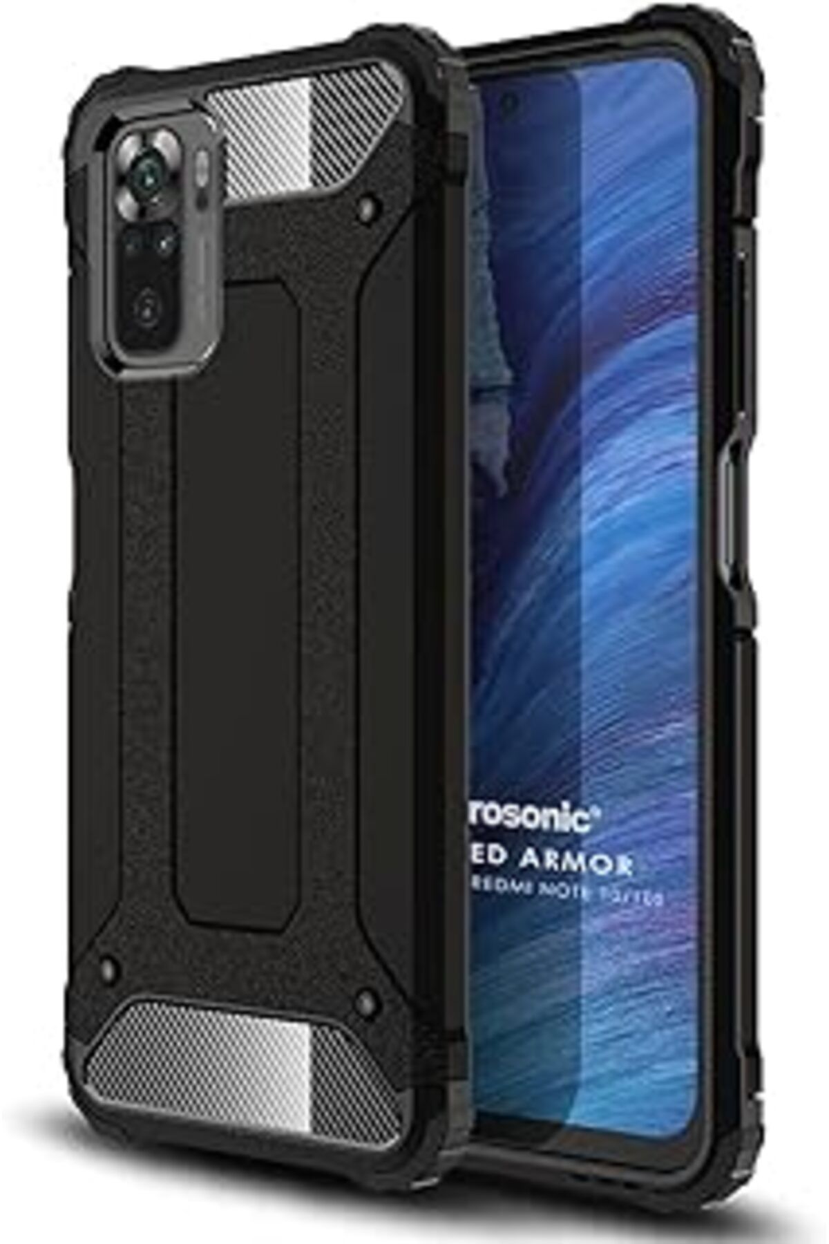 ALKAP Mi Poco M5S Için Kılıf Rugged Armor Siyah [Poco M5S Ile Uyumlu Kılıf - Siyah]