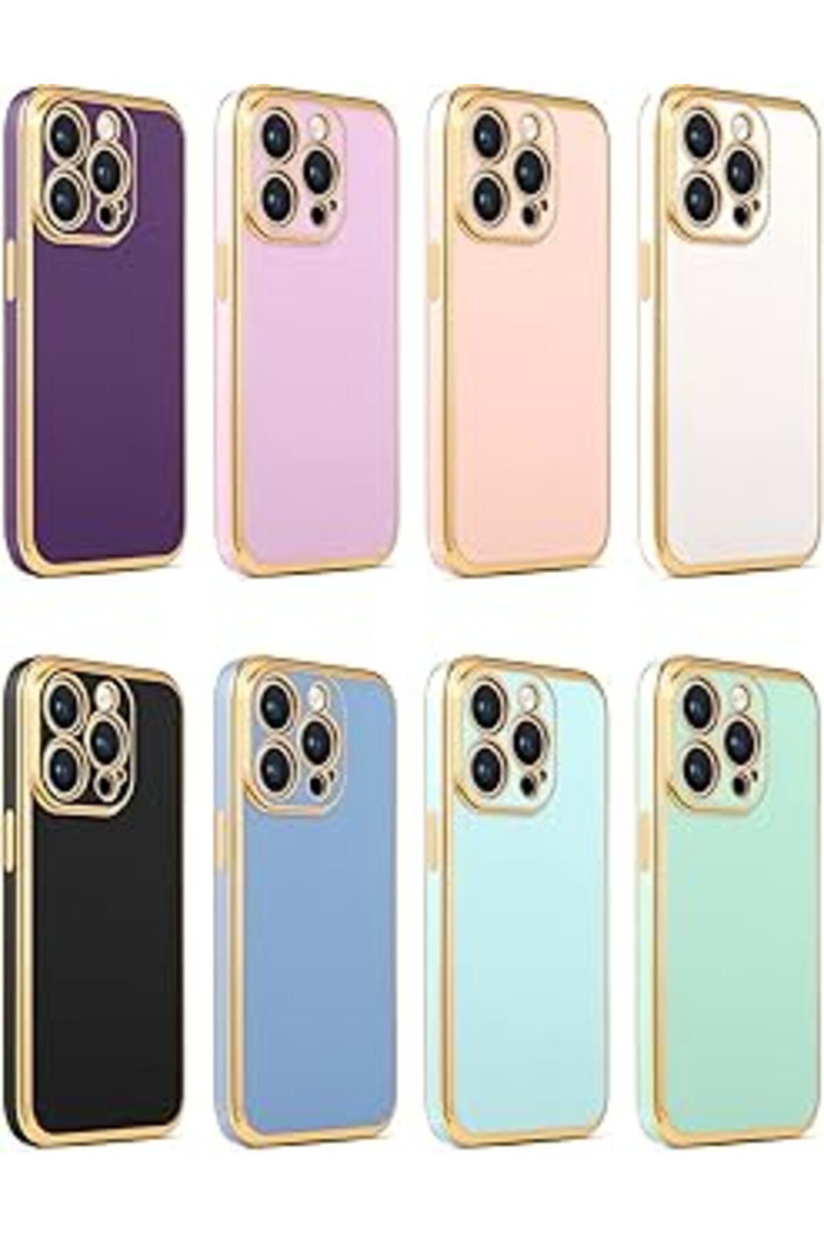 feifei Iphone 14 Pro Ile Uyumlu Kılıf Kenarlı Pastel Renkli Iphone 14 Ile Uyumlu Halc