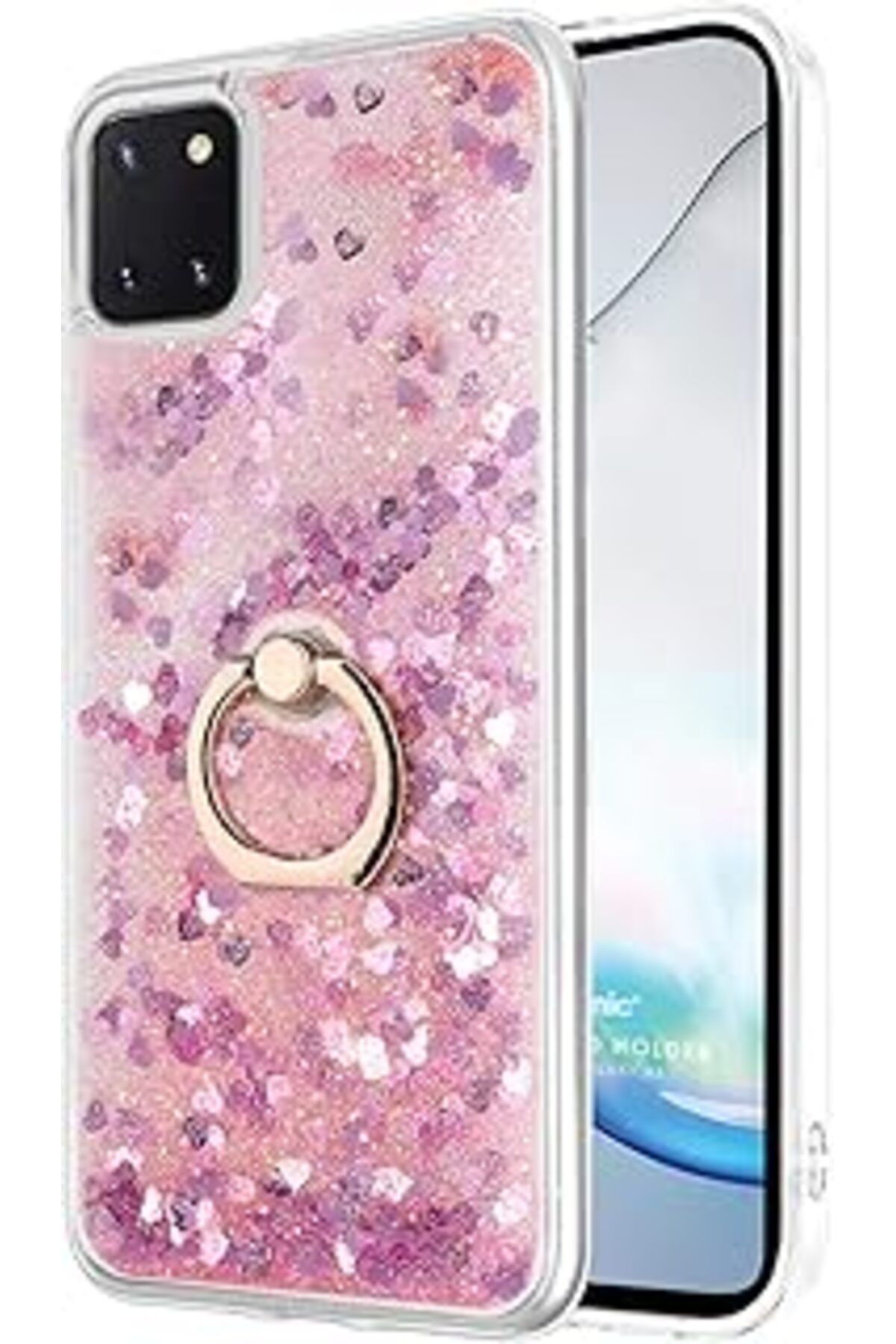 ALKAP Galaxy A81 Için Kılıf Glitter Liquid Pembe [Galaxy A81 Ile Uyumlu Kılıf -