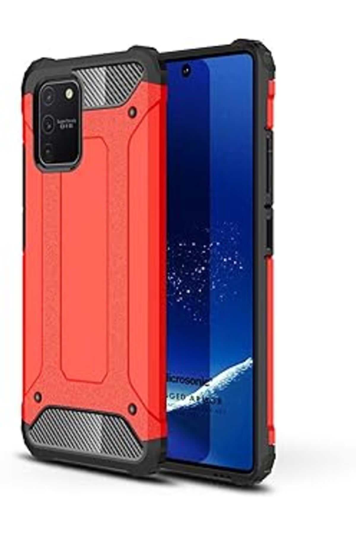 feifei Galaxy S10 Lite Için Kılıf Rugged Armor Kırmızı [Galaxy S10 Lite Ile Uyumlu Kılı