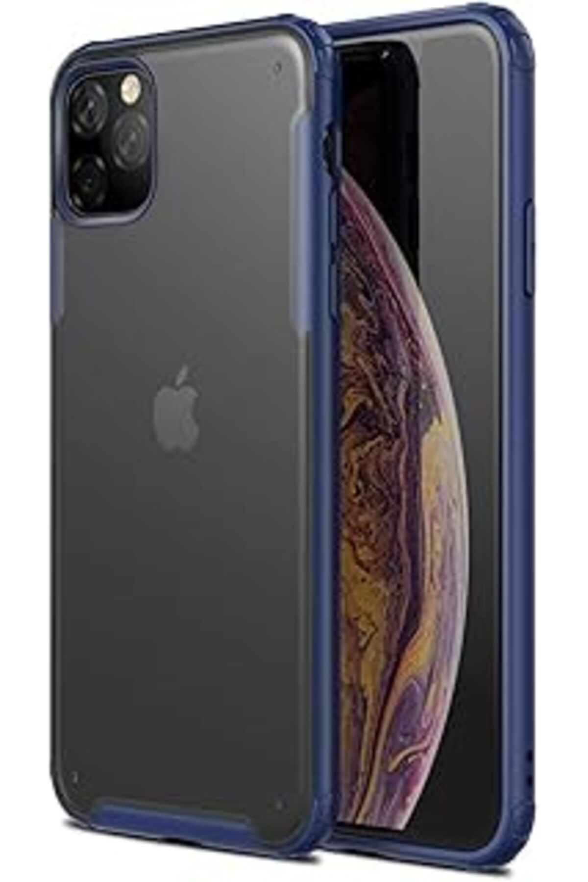 EDALKILIÇ Iphone 11 Pro Max (6.5'') Için Kılıf Frosted Frame Lacivert [Iphone 11 Pro Max Ile