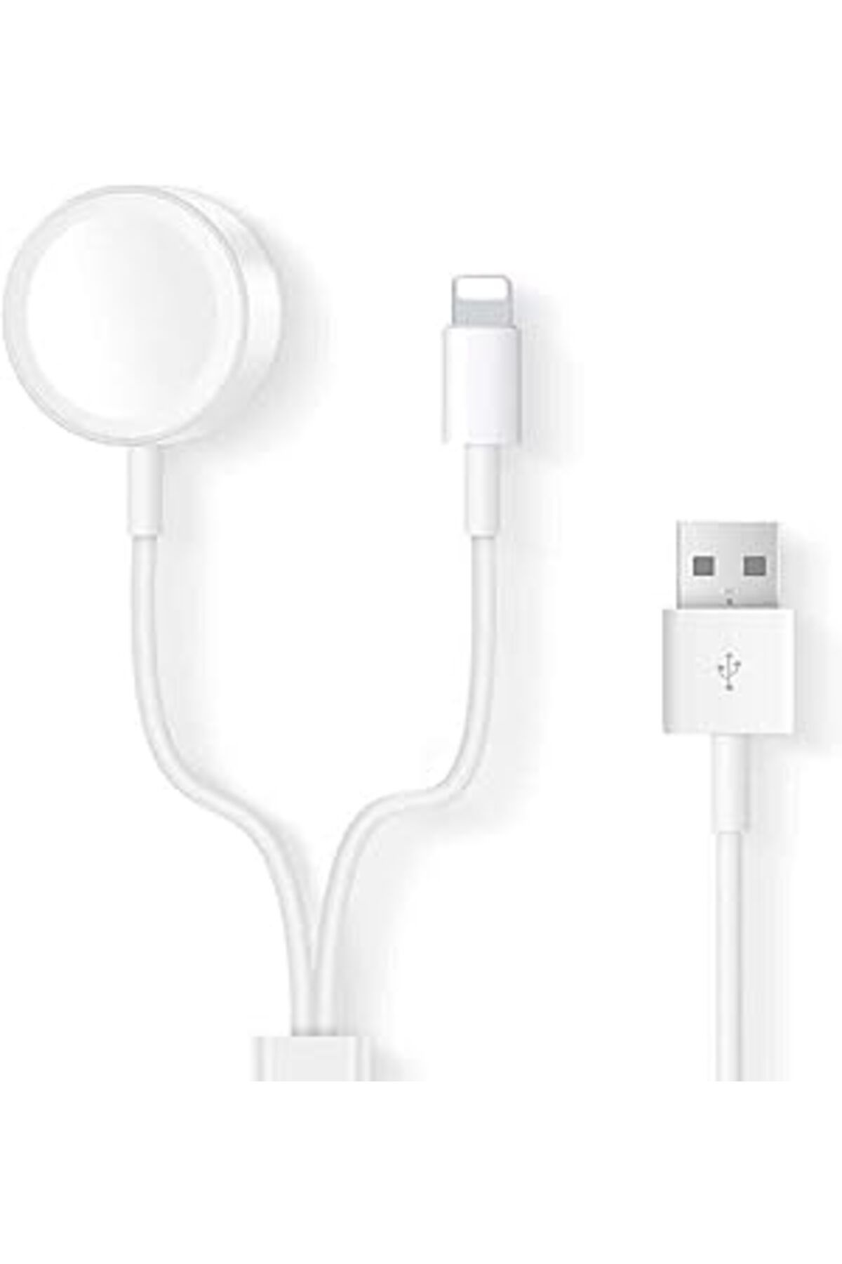 ShopZum Happy Trend Watch Için 2In1 Kablosuz Şarj Aygıtı Lightning Usb Kablo 1.2 Metre Kolay Taşınır