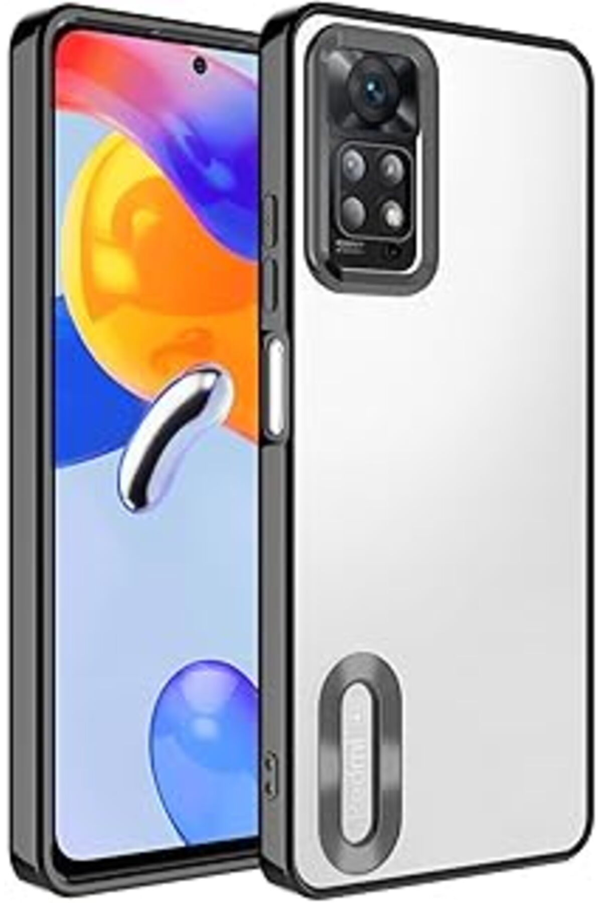 MAGNESİA Mai Redmi Note 12 Pro Plus Kılıf Kamera Korumalı Logo Gösteren Omega Kapak (Mavi)