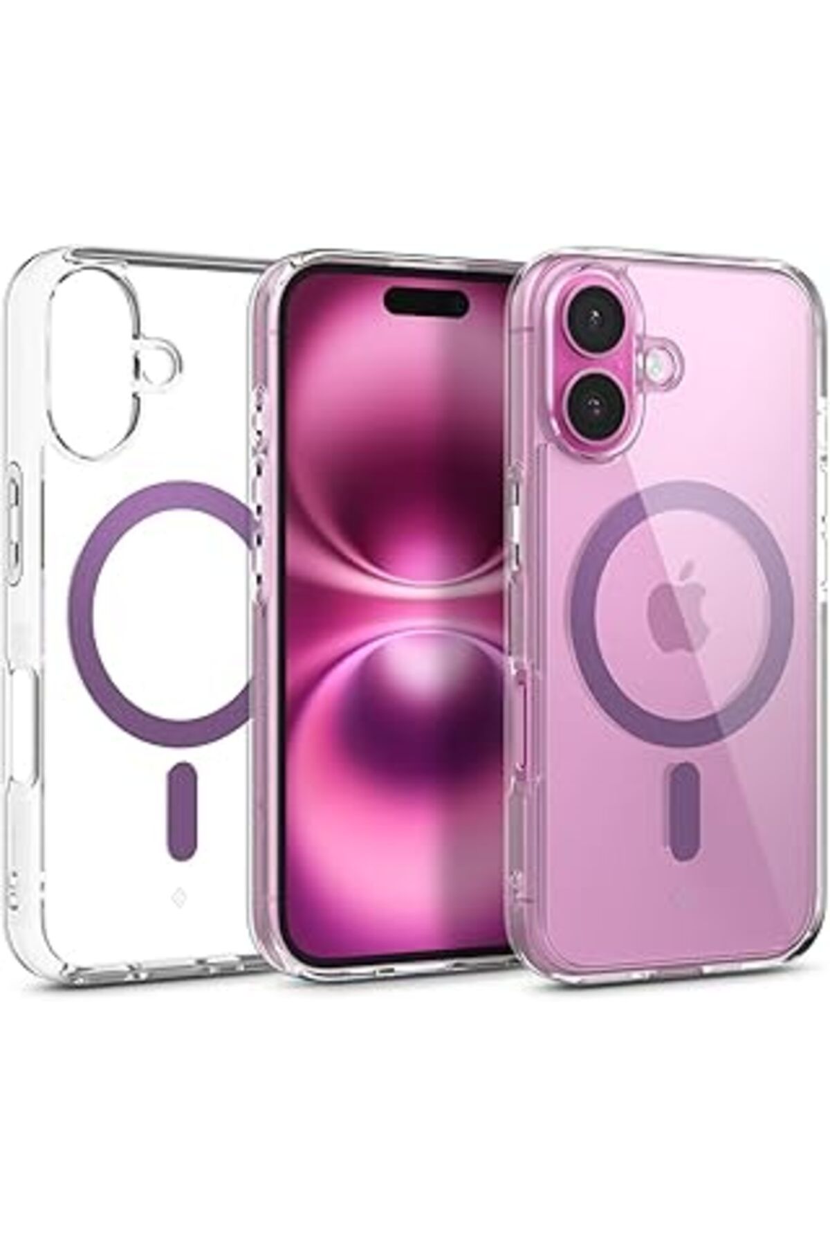 robotrend Spigen Caseology Iphone 16 Kılıf Cap Mag Magsafe Özellikli Clear Purple - Acs08308