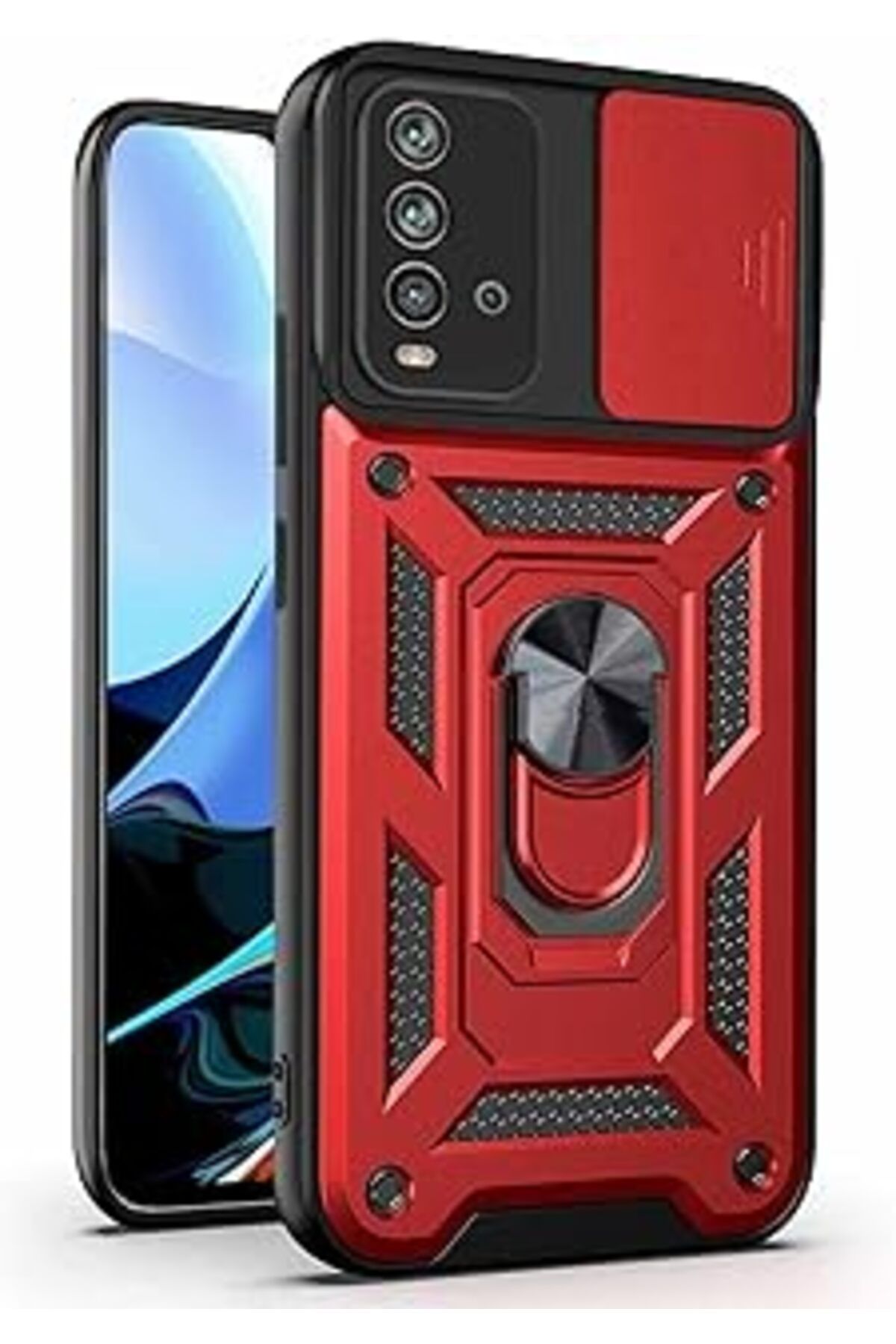 ebadi Redmi 9T Için Kılıf Impact Resistant Kırmızı [Redmi 9T Ile Uyumlu Kılıf - Kırmızı]