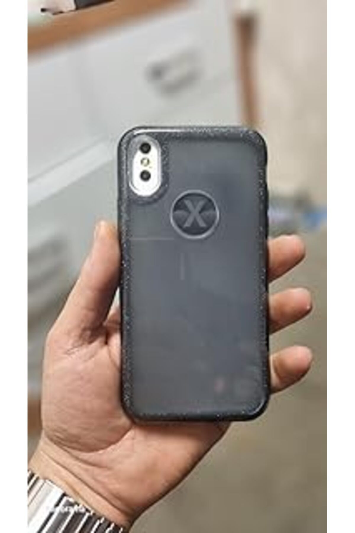 nerede bulurum Iphone X Simli Siyah Kılıf Şık