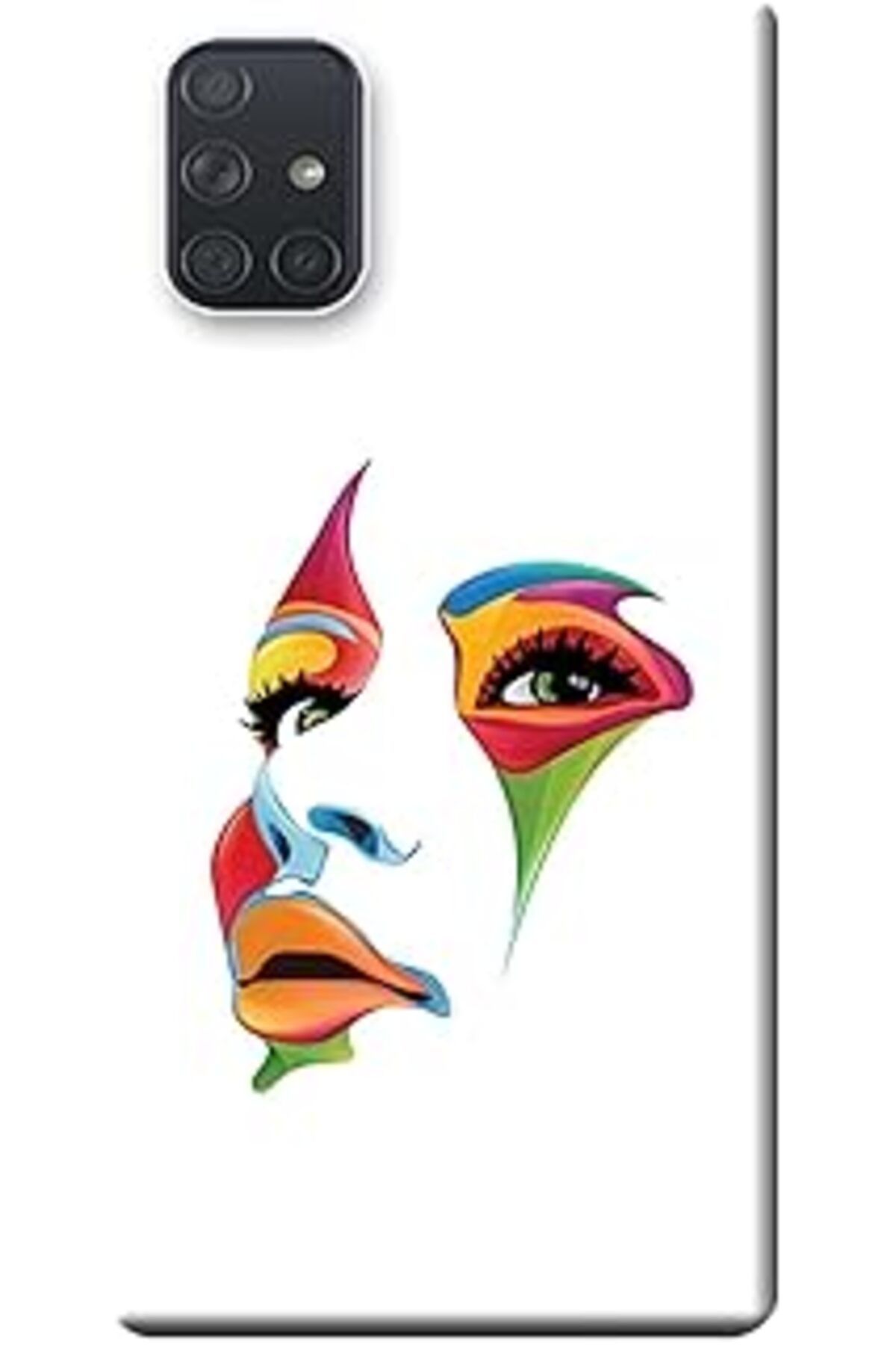 feifei Galaxy A71 Kılıf (Sm-A715F) Baskılı Silikon Face Stk:564