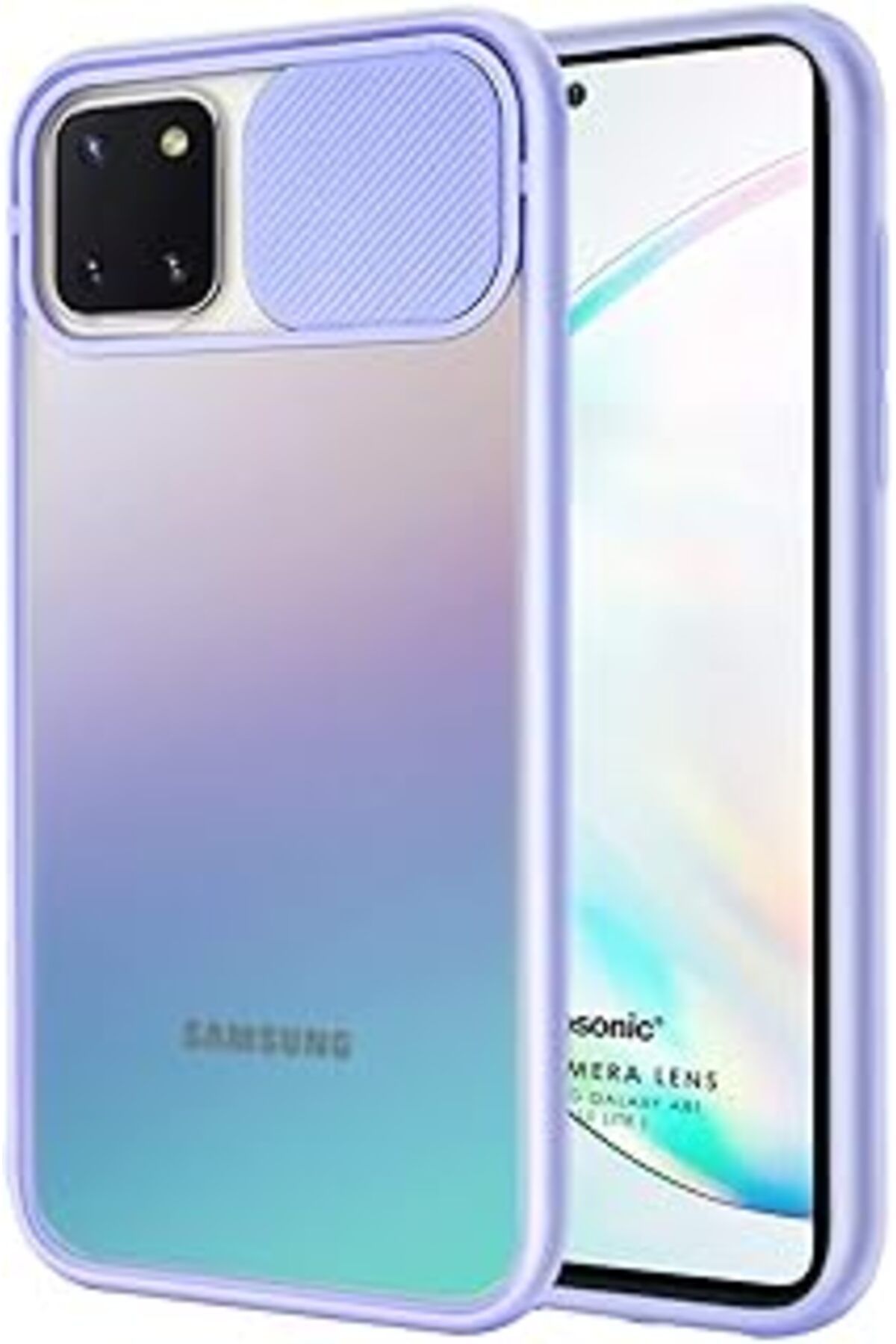 MAGNESİA Galaxy A81 Kılıf Slide Camera Lens Protection Lila