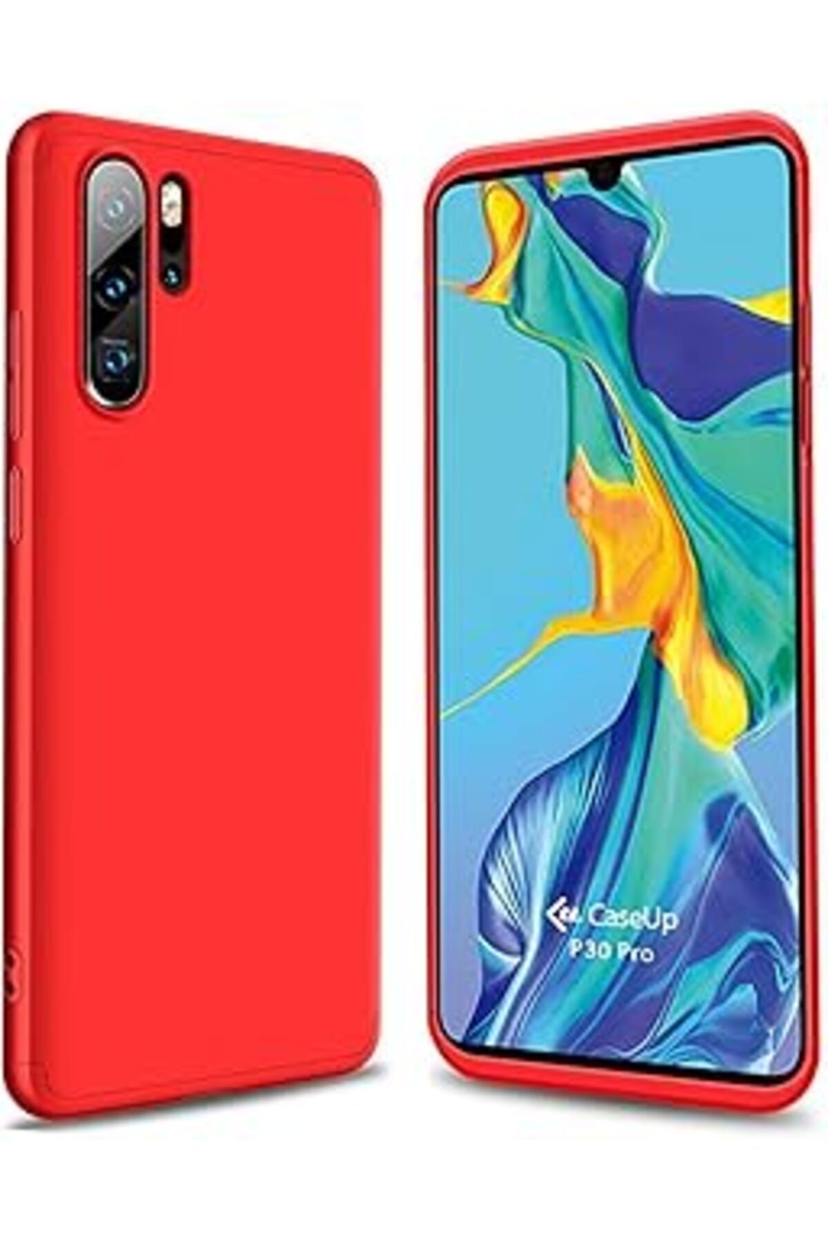 MAGNESİA Caseup Huawei P30 Pro Uyumlu Kılıf, Caseup Triple Deluxe Shield Kırmızı