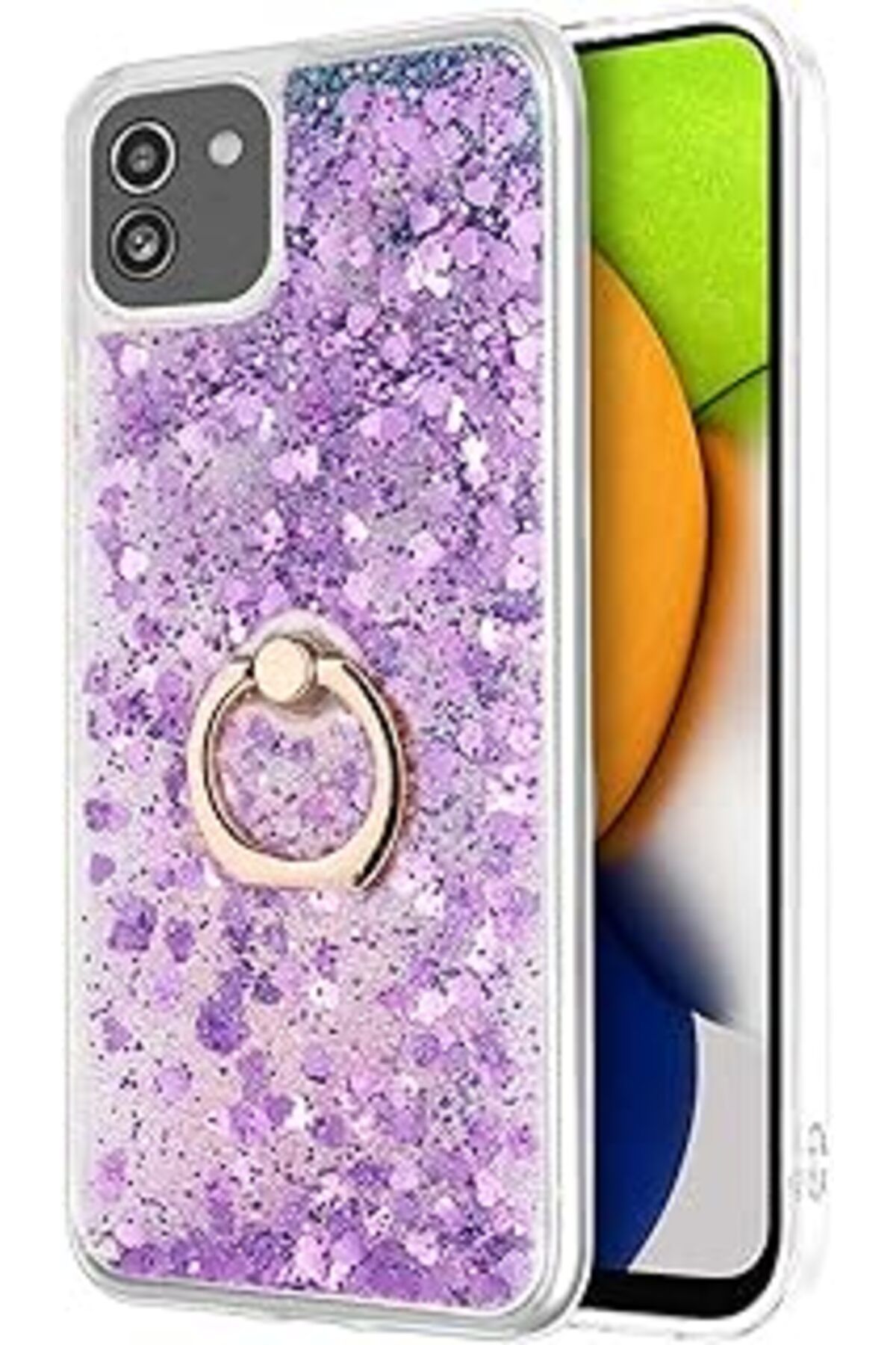 EDALKILIÇ Galaxy A03 Için Kılıf Glitter Liquid Mor [Galaxy A03 Ile Uyumlu Kılıf - M