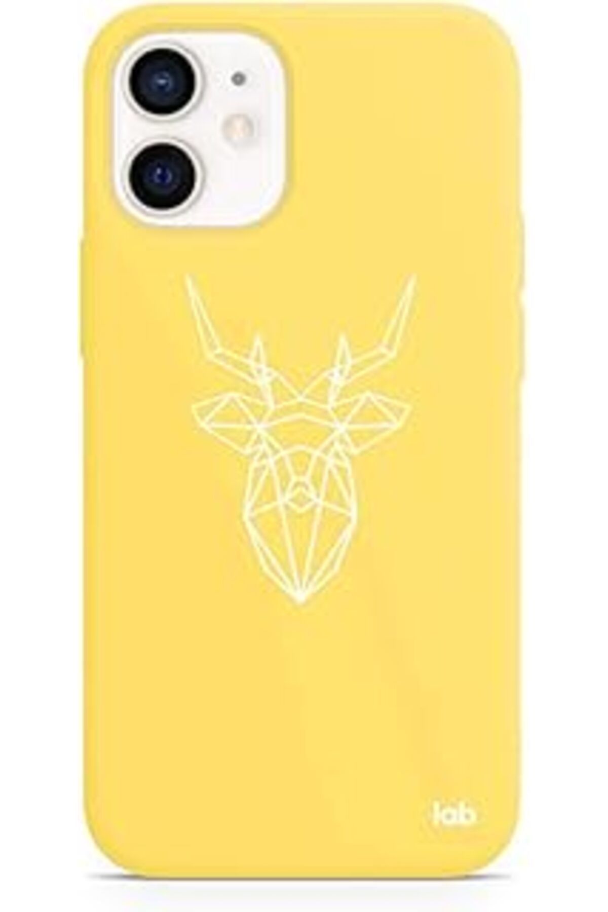 MAGNESİA Caseslab Iphone 12 Mini Sarı Silikon Telefon Kılıfı - Deer Geometric