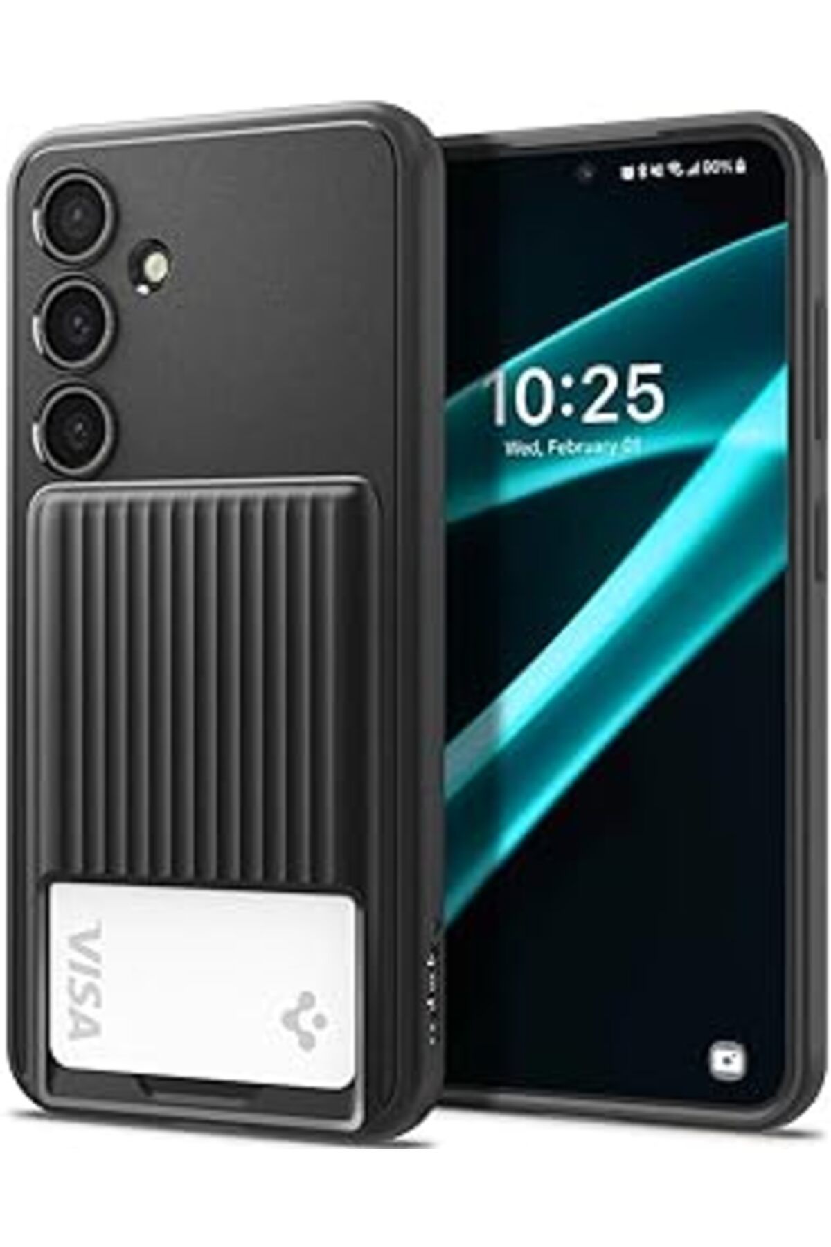 NZM TİCARET Spigen Galaxy S24 Plus Kılıf Liquid Slot Matte Black - Acs07336