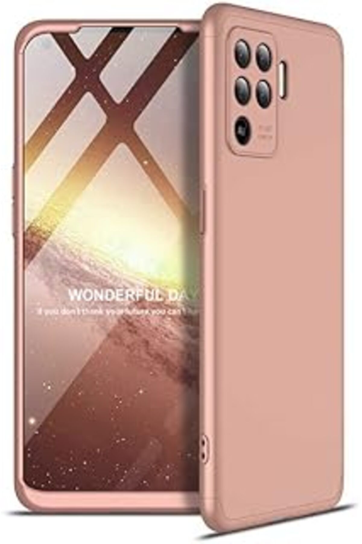 feifei Oppo Reno 5 Lite Ile Uyumlu Kılıf Soft Hard Koruma 3 Parça Ayrı Takılan Sert Kılıf Alt -