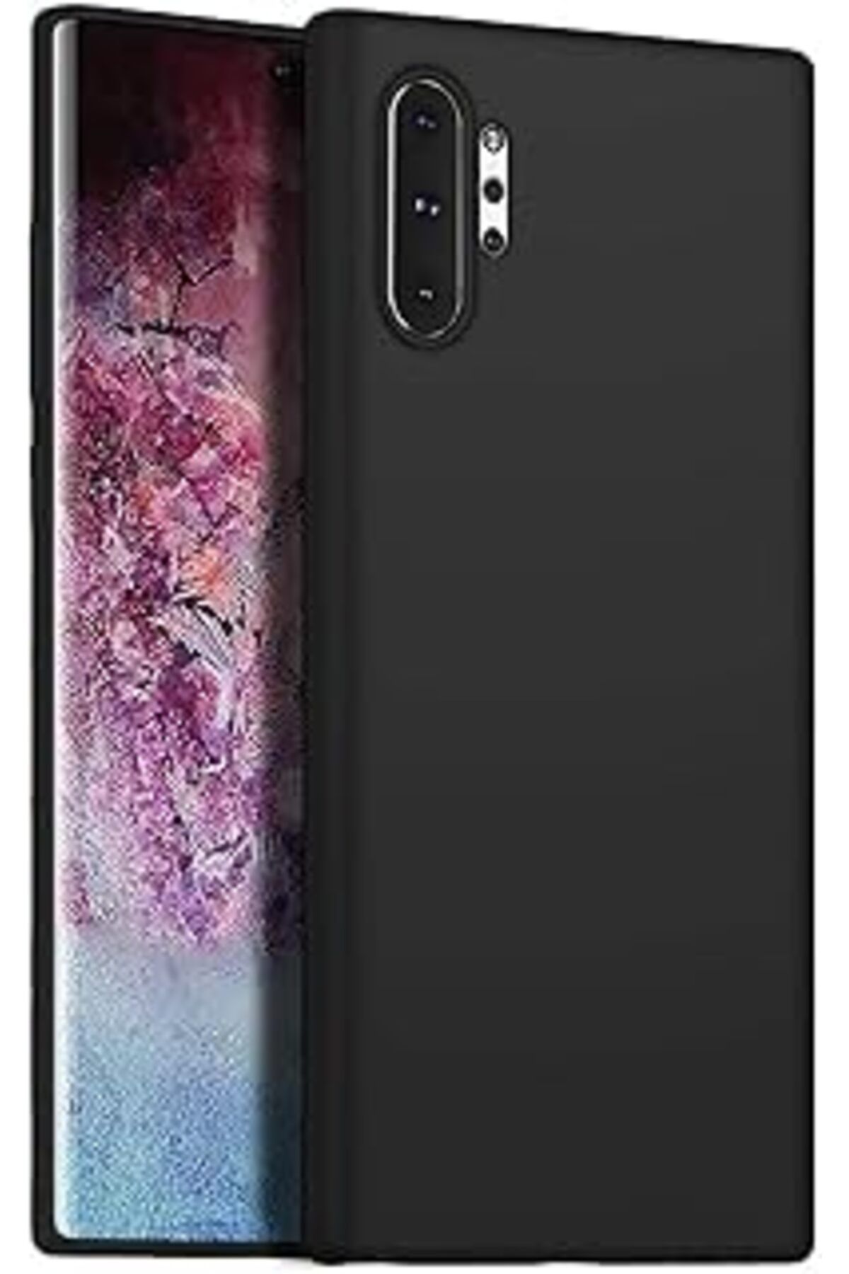 NZM TİCARET Matte Silicone Galaxy Note 10 Plus Için Kılıf Siyah [Galaxy Note 10 Plus Ile Uyu