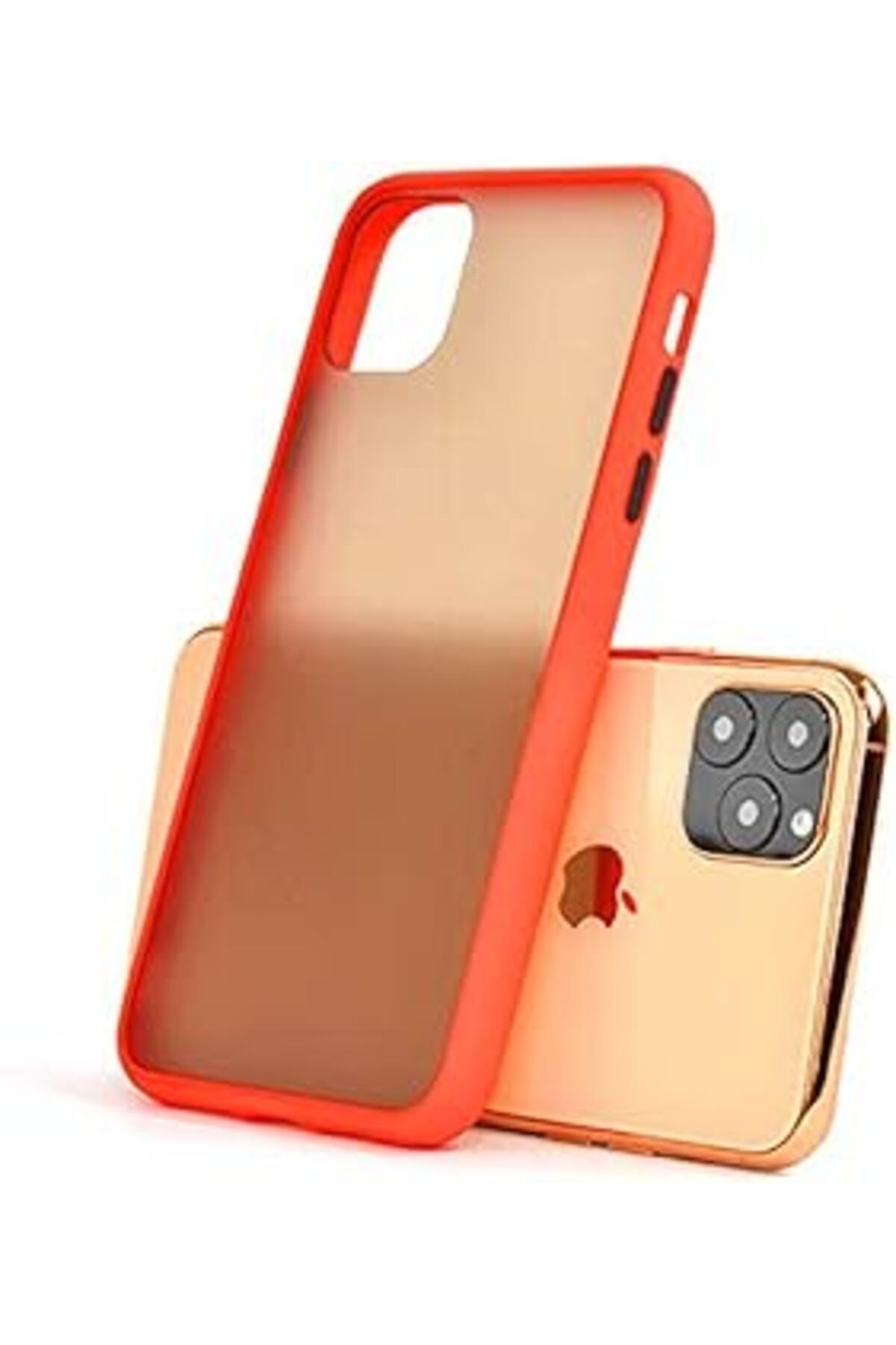 feifei Kny Iphone 11 Pro İÇin Kılıf, Silikon Kenarlı Buzlu Fri Kapak, Kırmızı