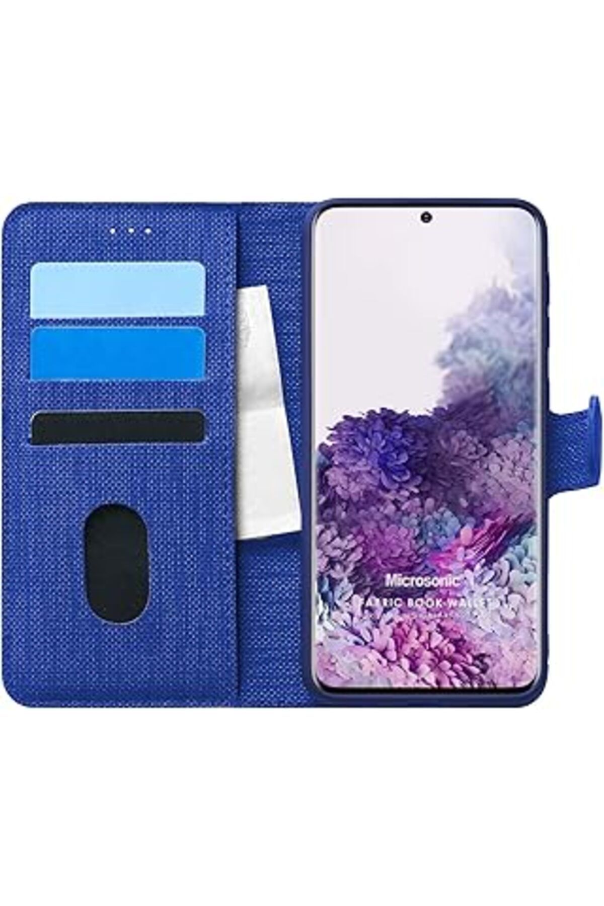 EDALKILIÇ Galaxy S20 Plus Için Kılıf Fabric Book Wallet Lacivert [Galaxy S20 Plus Ile Uyum