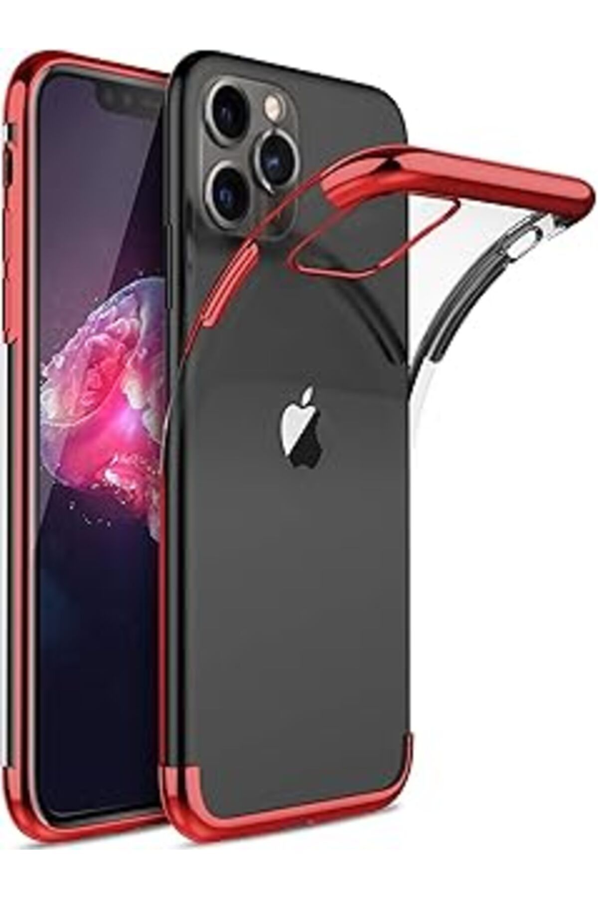 MAGNESİA Iphone 11 Pro Max (6.5'') Kılıf Skyfall Transparent Clear Kırmızı