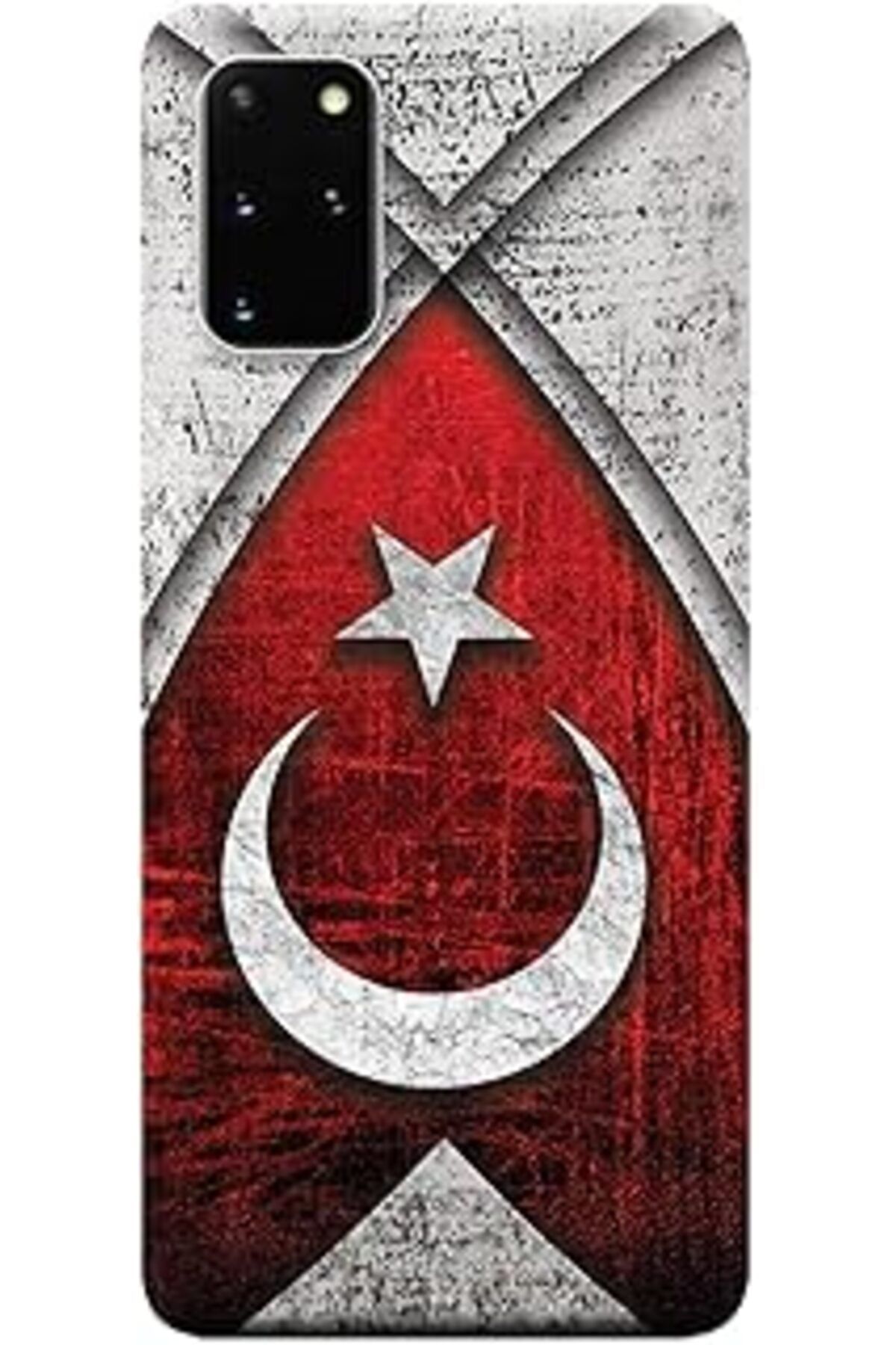 feifei Galaxy S20 Plus Kılıf (Sm-G985F) Baskılı Silikon Türk Bayrağı Tasarım Stk:380