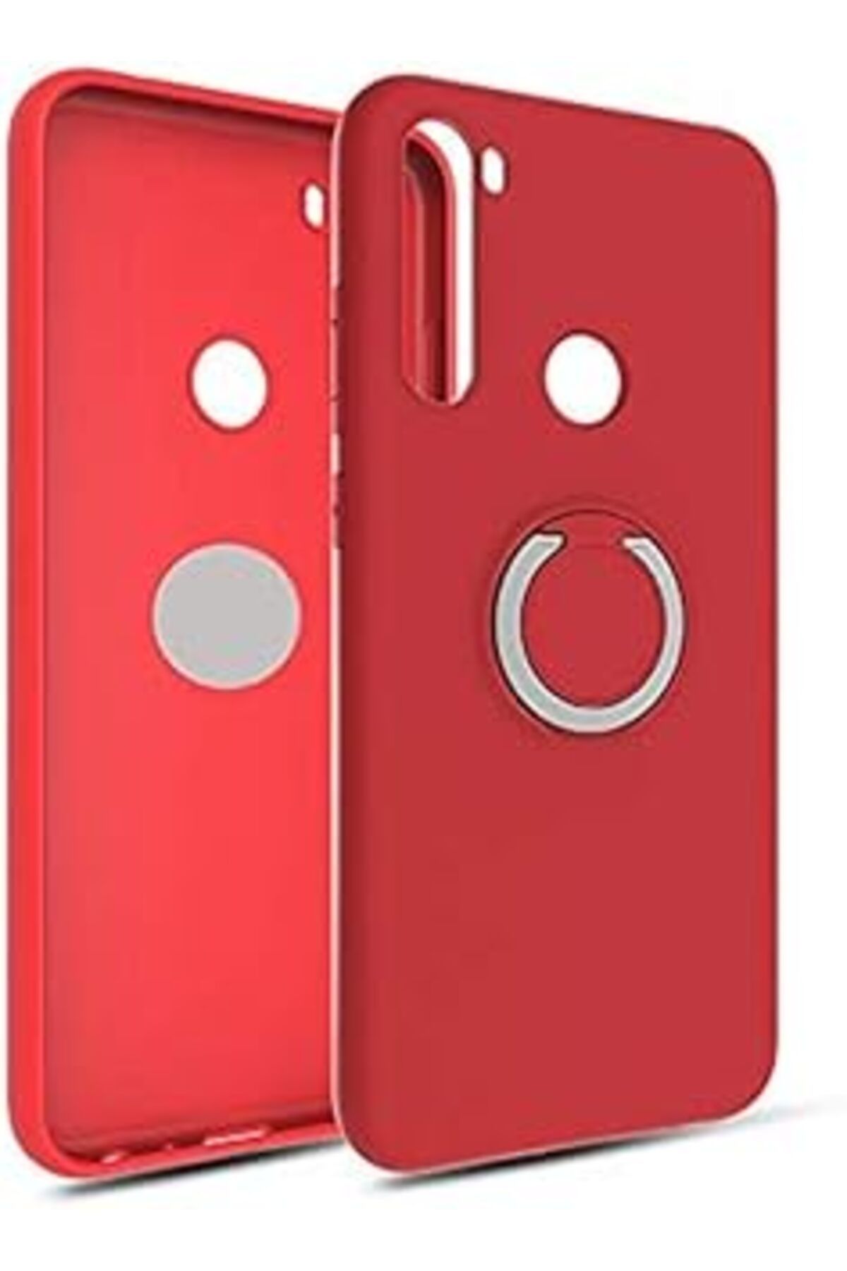 ebadi Kny Redmi Note 8T İÇin Kılıf, Ultra İNce Yüzüklü Manyetik Plex, Silikon, Kırmızı